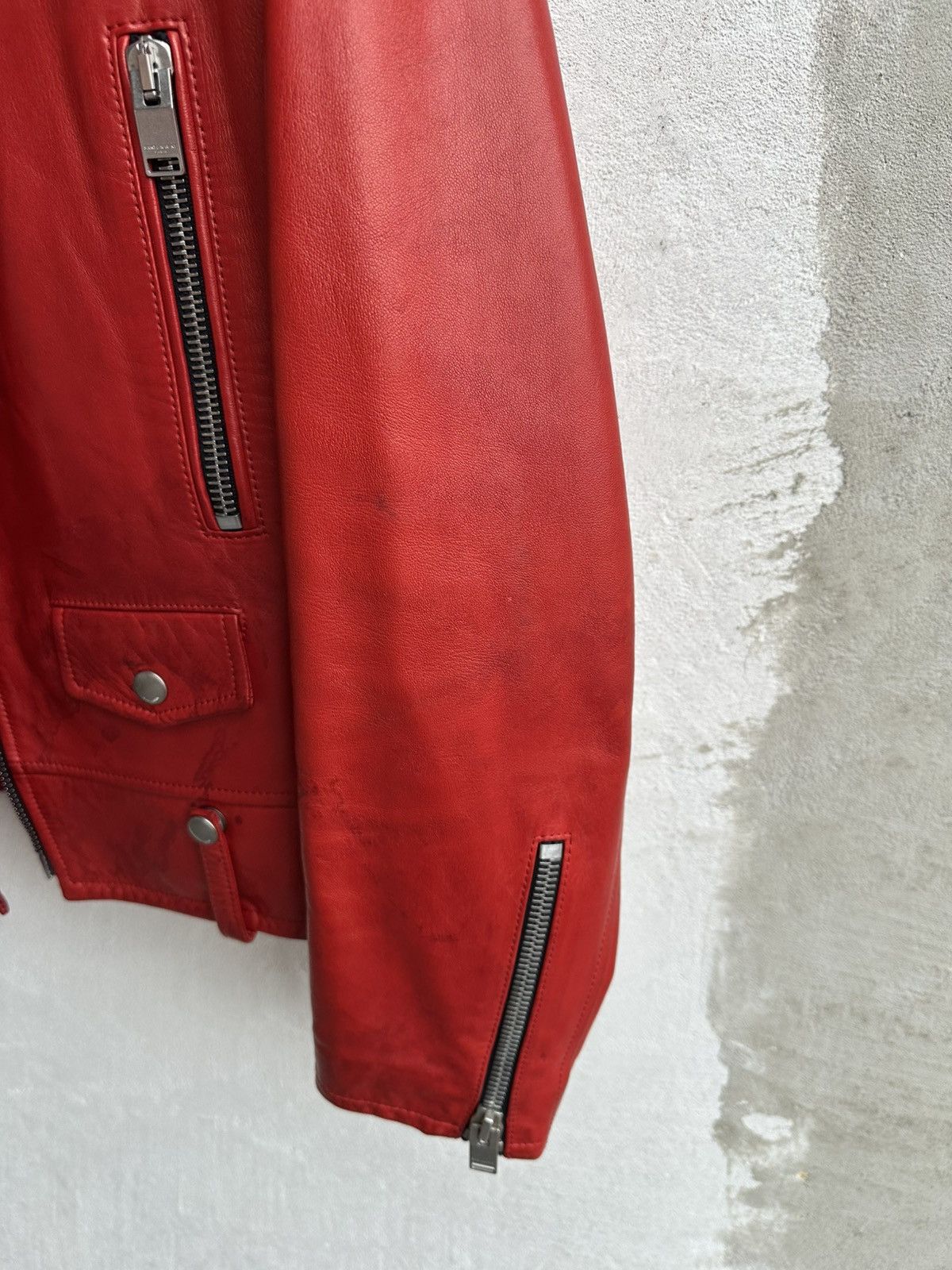 Saint Laurent Paris [50] SS14 Red L01 Lambskin leather jacket Size US M / EU 48-50 / 2 - 9 Thumbnail