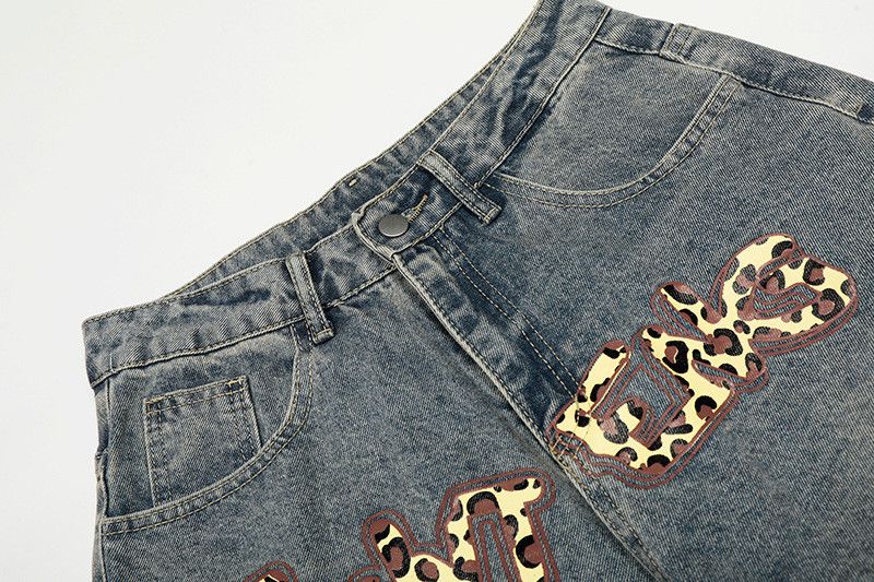 Vintage Men's American Retro Leopard Print Wide-Leg Jeans Size US 32 / EU 48 - 3 Thumbnail