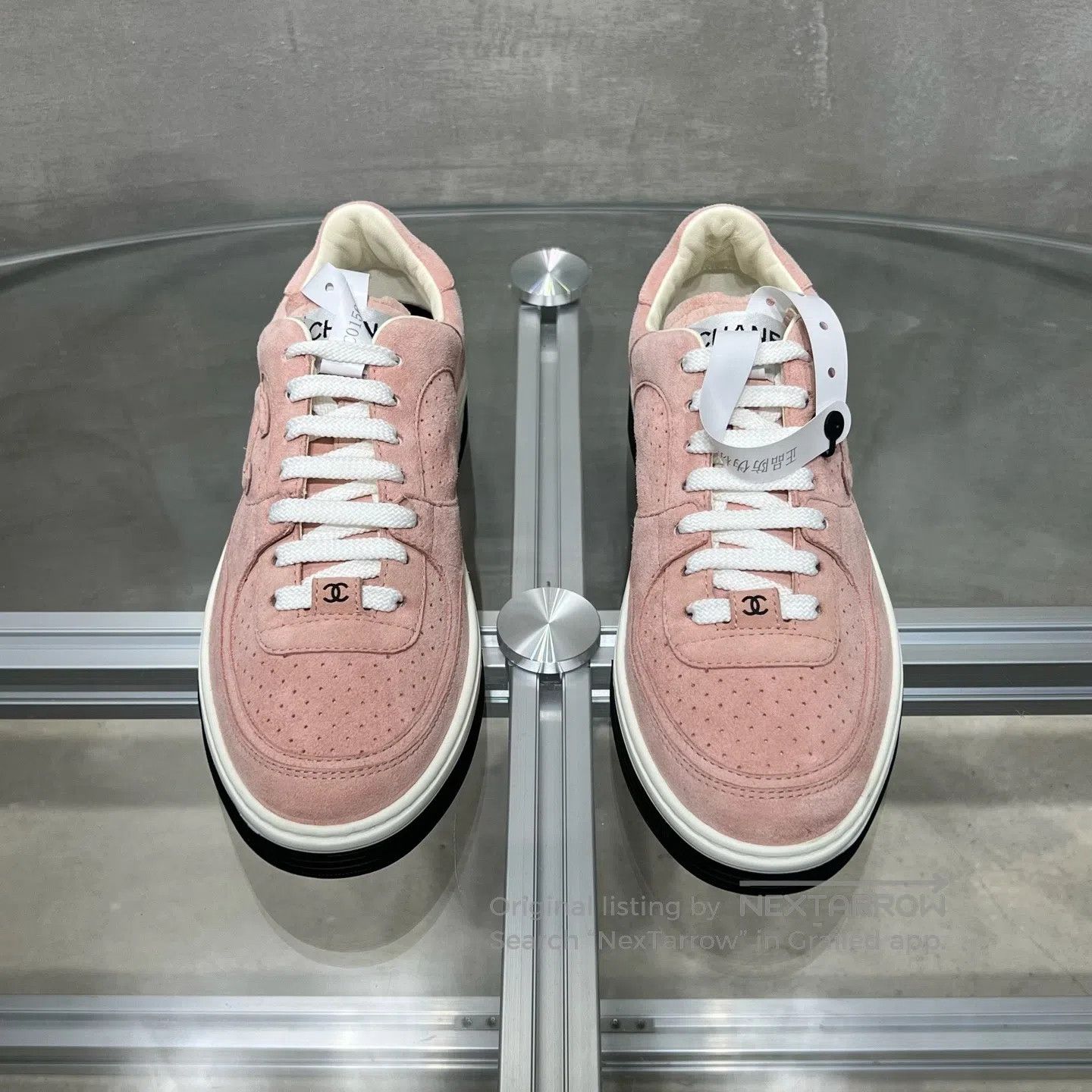 Chanel Chanel Pink Double-C Suede Board Shoes Size US 7.5 / IT 37.5 - 2 Thumbnail