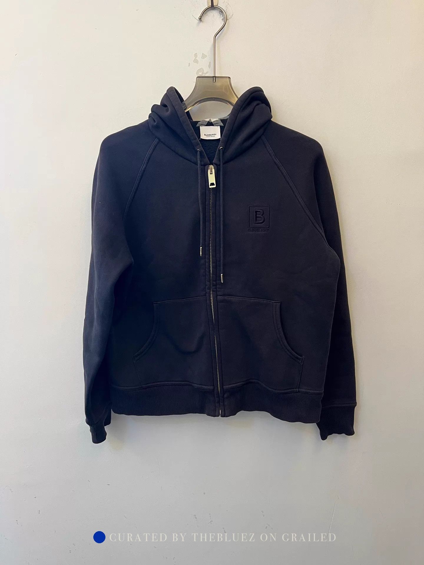 Burberry Hooded Logo Jacket in Navy Blue Size US L / EU 52-54 / 3 - 1 Thumbnail