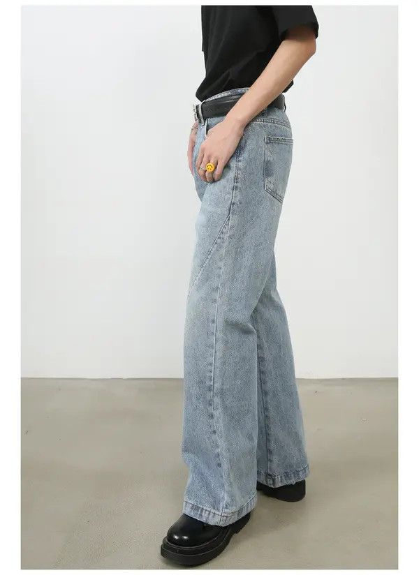 Japanese Brand Kimura x Kato Men's washed distressed loose flared jeans Size US 32 / EU 48 - 3 Thumbnail
