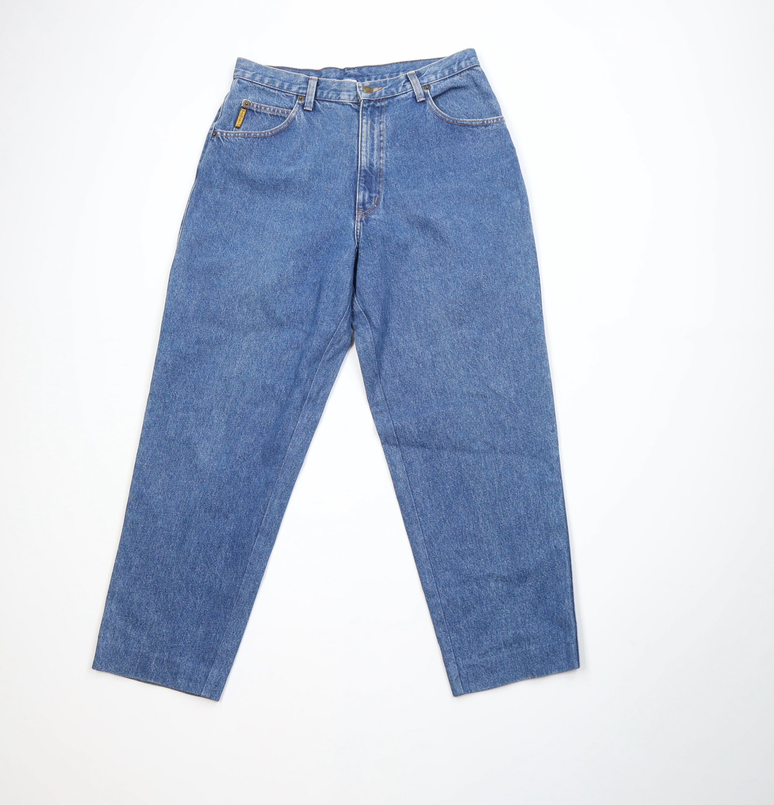 Vintage 90s Armani Jeans Spell Relaxed Tapered Leg Jeans USA