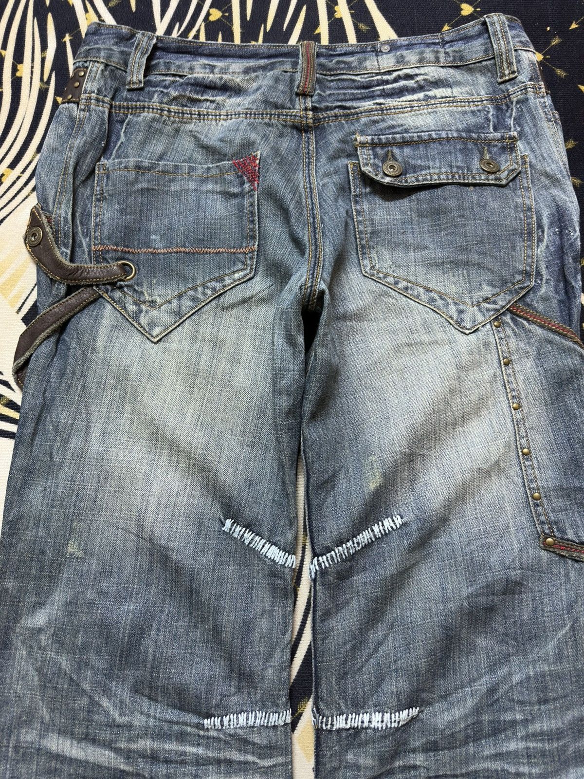 Drake Vintage Twenty Works Strap Leather Snake Studded Denim Size US 36 / EU 52 - 7 Thumbnail