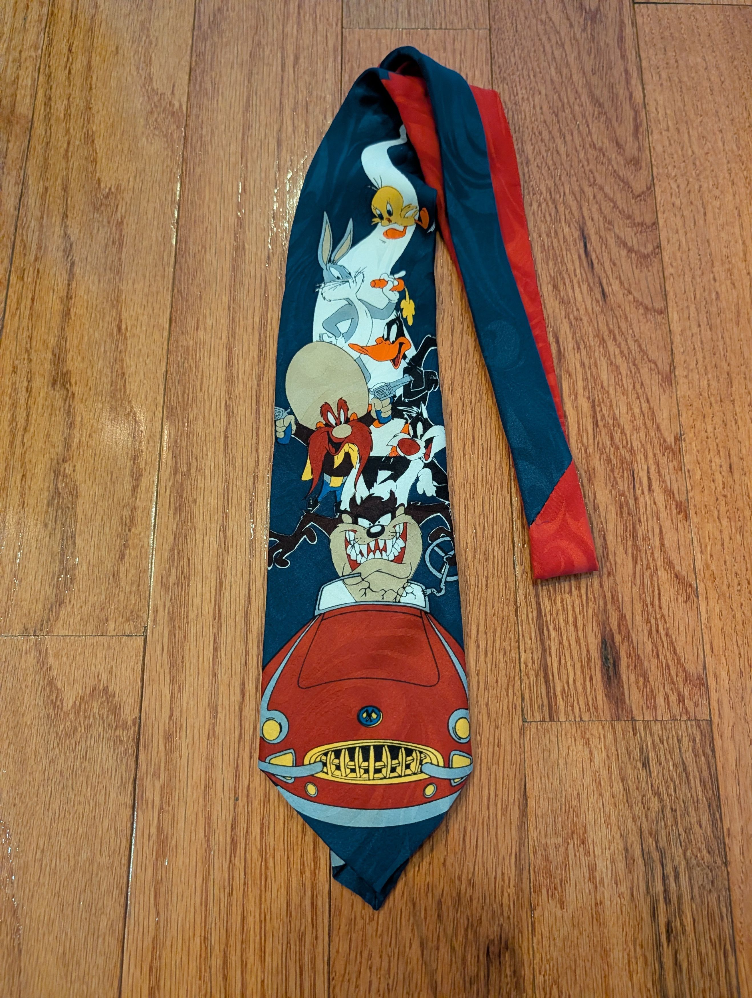 Cartoon Network VTG 1993 Warner Bros Balancine Hot Cakes Bugs Taz Daffy Tie Size ONE SIZE - 1 Thumbnail