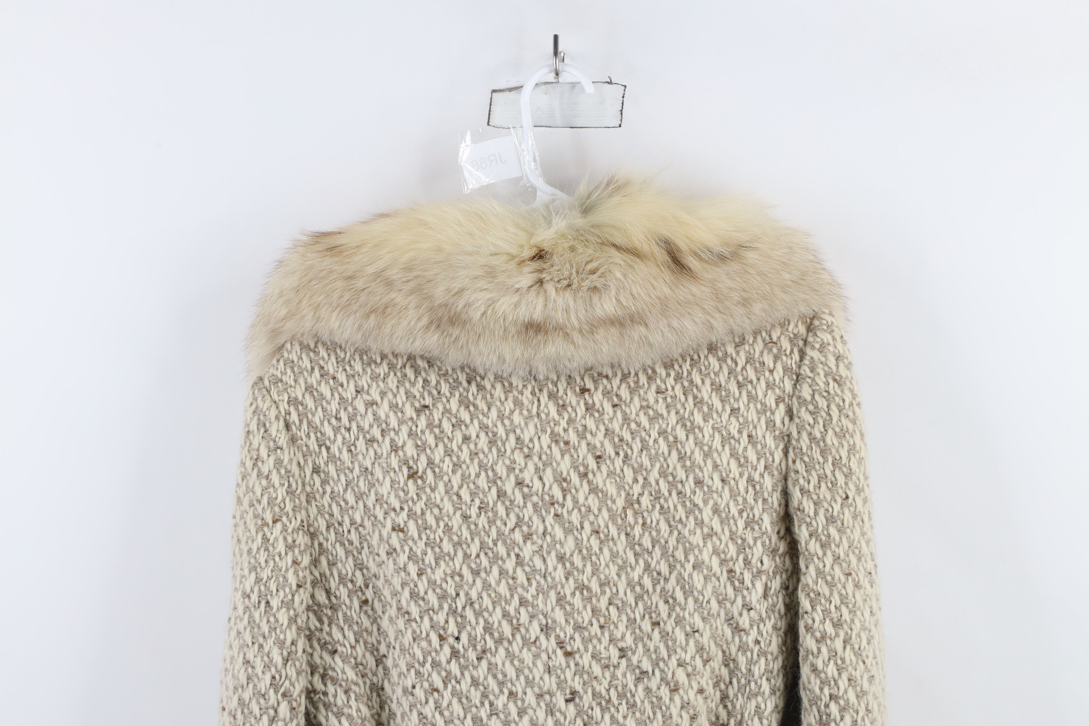 Vintage Vintage 50s 60s Rockabilly Fur Trim Wool Tweed Jacket Size L / US 10 / IT 46 - 14 Thumbnail