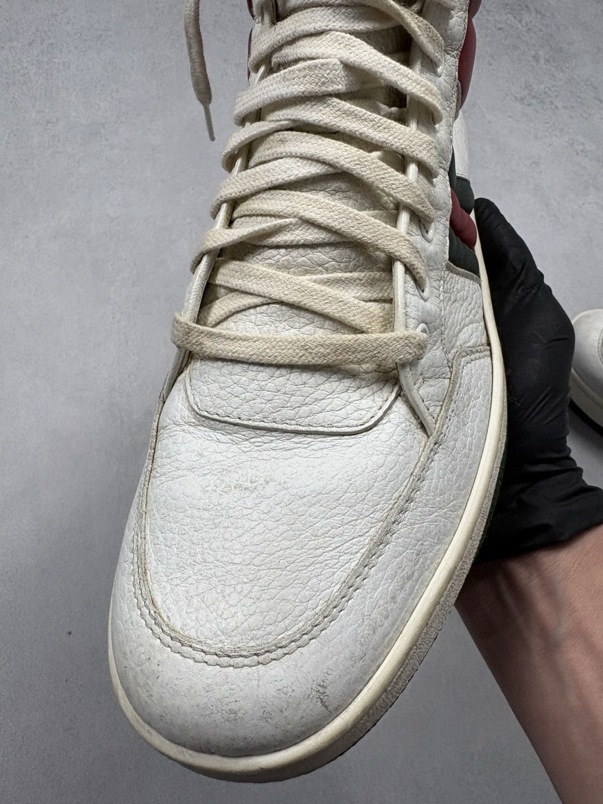 Gucci Gucci Praga Karibu Leather High Top Sneakers Web Stripe 28.5 Size US 11 / EU 44 - 8 Thumbnail