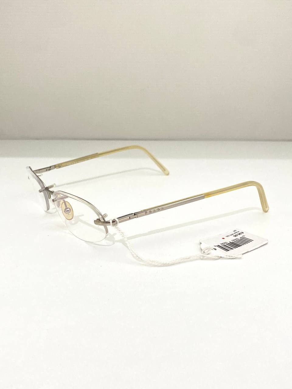 Prada Prada Logo Rimless Retro Oval Vintage Eyeglasses Size ONE SIZE - 6 Thumbnail