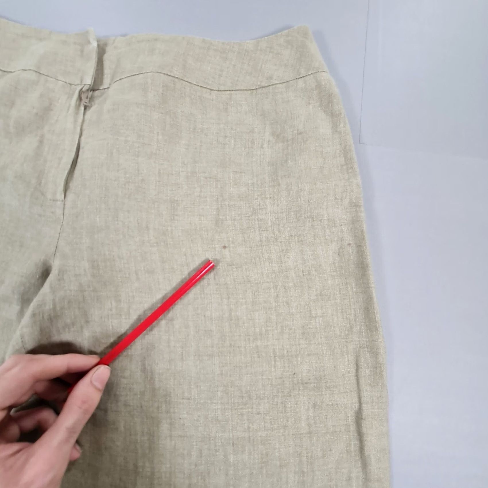 Vintage Kaliko Womens Trousers Green 16 UK Linen Wide-Leg 100% Linen Casual Summer Dress Pants Womens Size 38" / US 16 / IT 52 - 5 Thumbnail