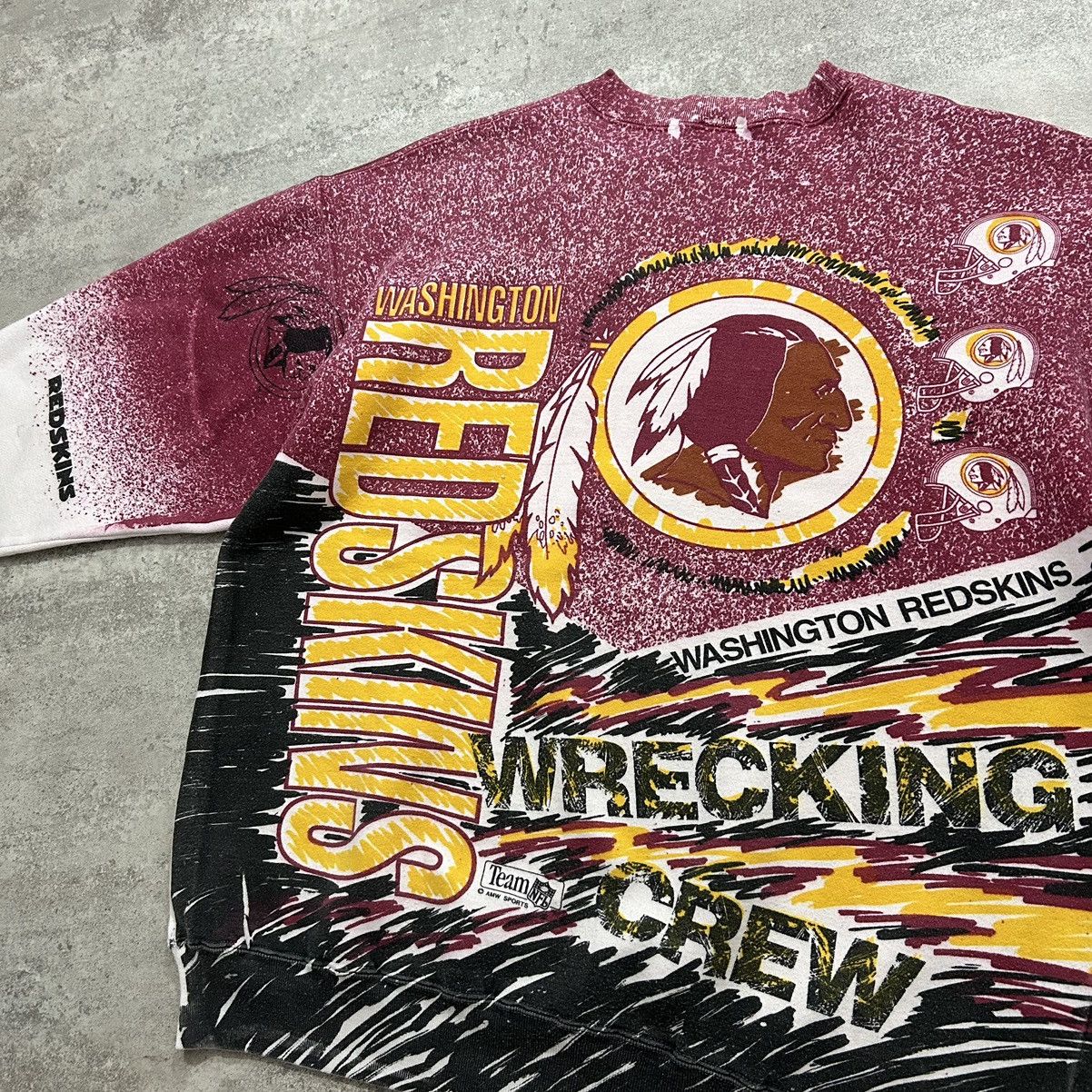 NFL × Vintage VTG 90s NFL WASHINGTON REDSKINS AMW SPORTS AOP SWEATSHIRT Size US L / EU 52-54 / 3 - 4 Thumbnail