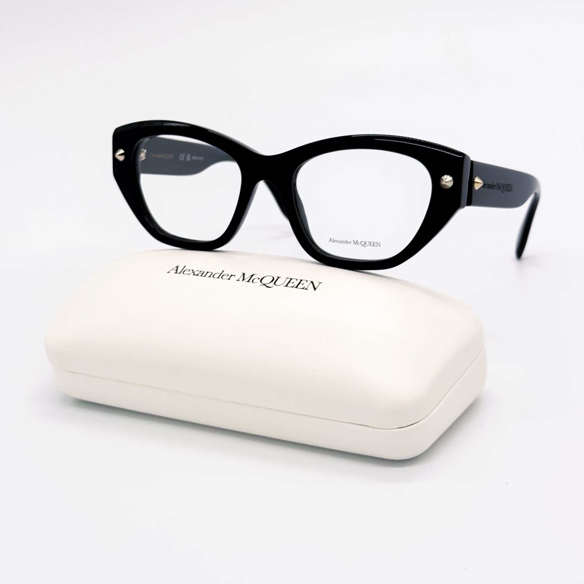 Alexander McQueen NEW ALEXANDER MCQUEEN EYEGLASSES AM0410O 001 CAT EYE BLACK W Size ONE SIZE - 1 Thumbnail