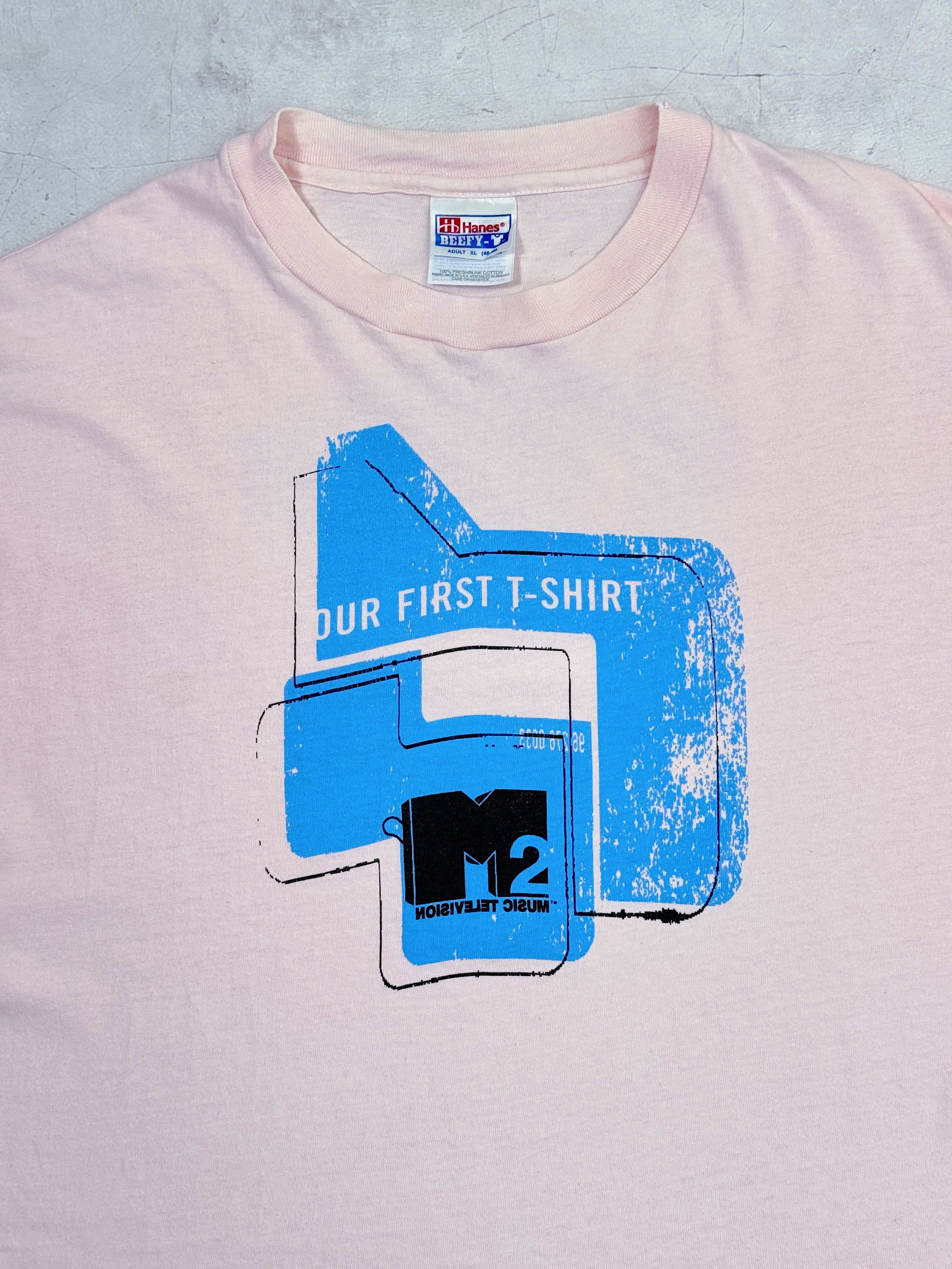 Hanes × Mtv × Vintage 1996 MTV 2 First Promo T-Shirt M2 Music Television Size US XL / EU 56 / 4 - 4 Thumbnail