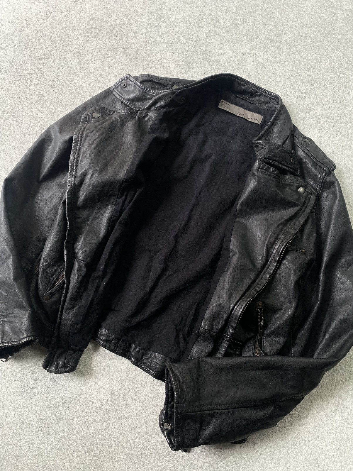 Zara asymmetrical leather biker jacket Size US L / EU 52-54 / 3 - 9 Thumbnail