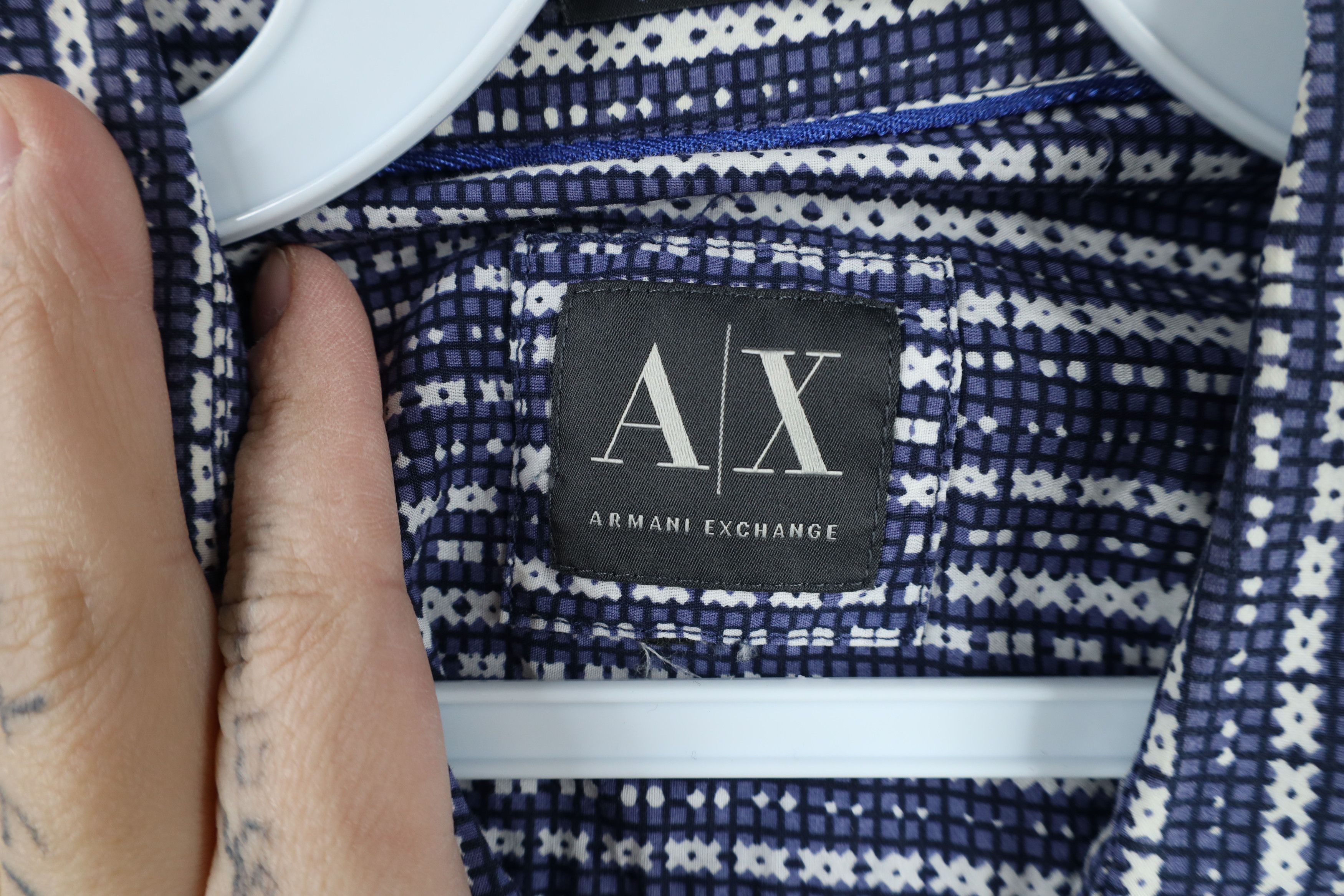 Armani Exchange × Vintage Armani Exchange Geometric Long Sleeve Collared Button Shirt Size US XL / EU 56 / 4 - 5 Thumbnail