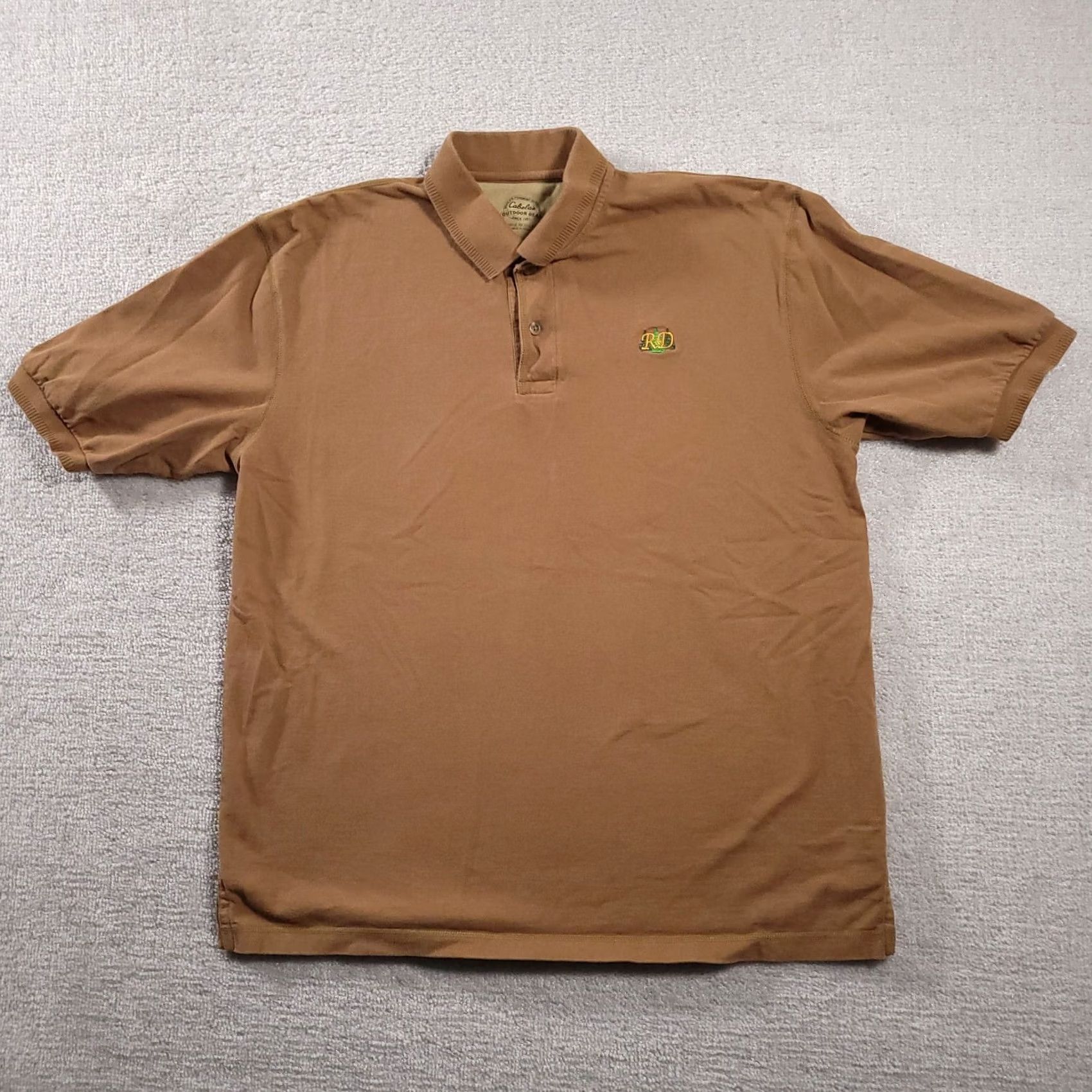 Vintage Cabela's Polo Shirt Mens Large Brown Short Sleeve 100% Cotton Logo Embroidered Casual Outdoors Golf 90s Modern Baseball Collar Mens Size US L / EU 52-54 / 3 - 2 Thumbnail