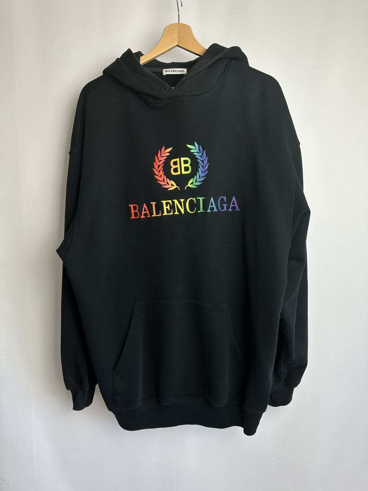 Balenciaga Balenciaga rainbow logo hoodie Grailed