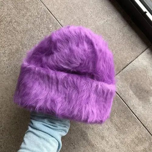Other Fluffy Knitted Rabbit Fur Beanie Size ONE SIZE - 1 Thumbnail
