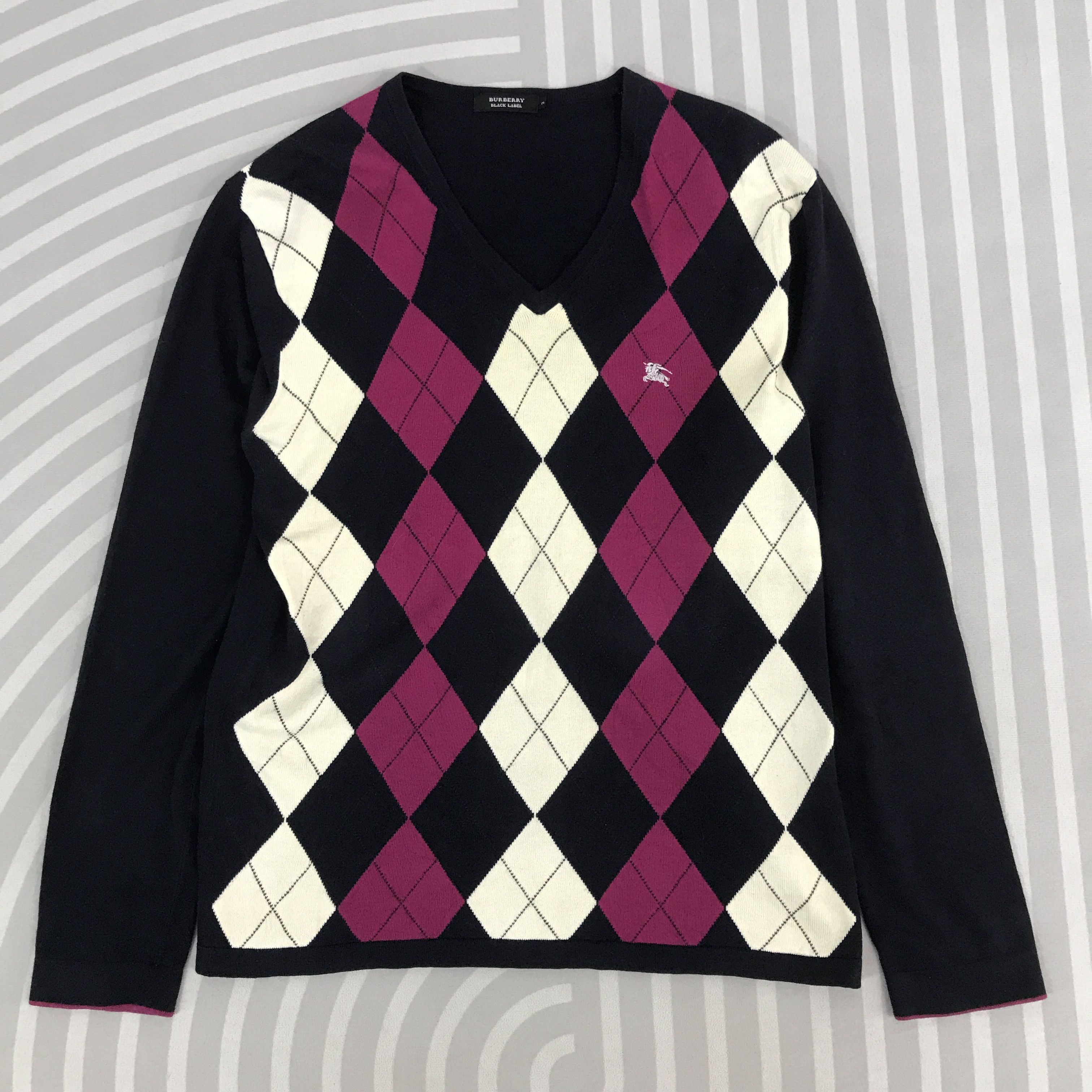 トップス Burberry black label zipper sweater Black Label × Burberry × Vintage Vintage Burberry Black