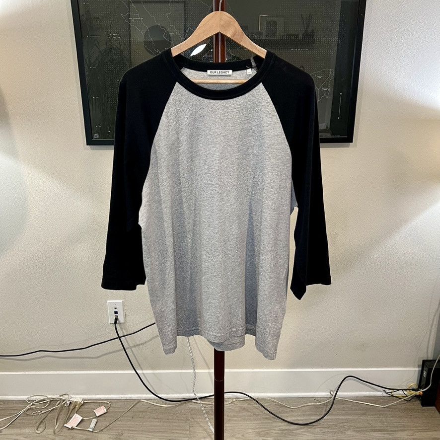 Our Legacy Our Legacy - Mix Raglan 3/4 Slv (#M2226ML) Sz 50 - Gry, Blk Size US M / EU 48-50 / 2 - 1 Thumbnail