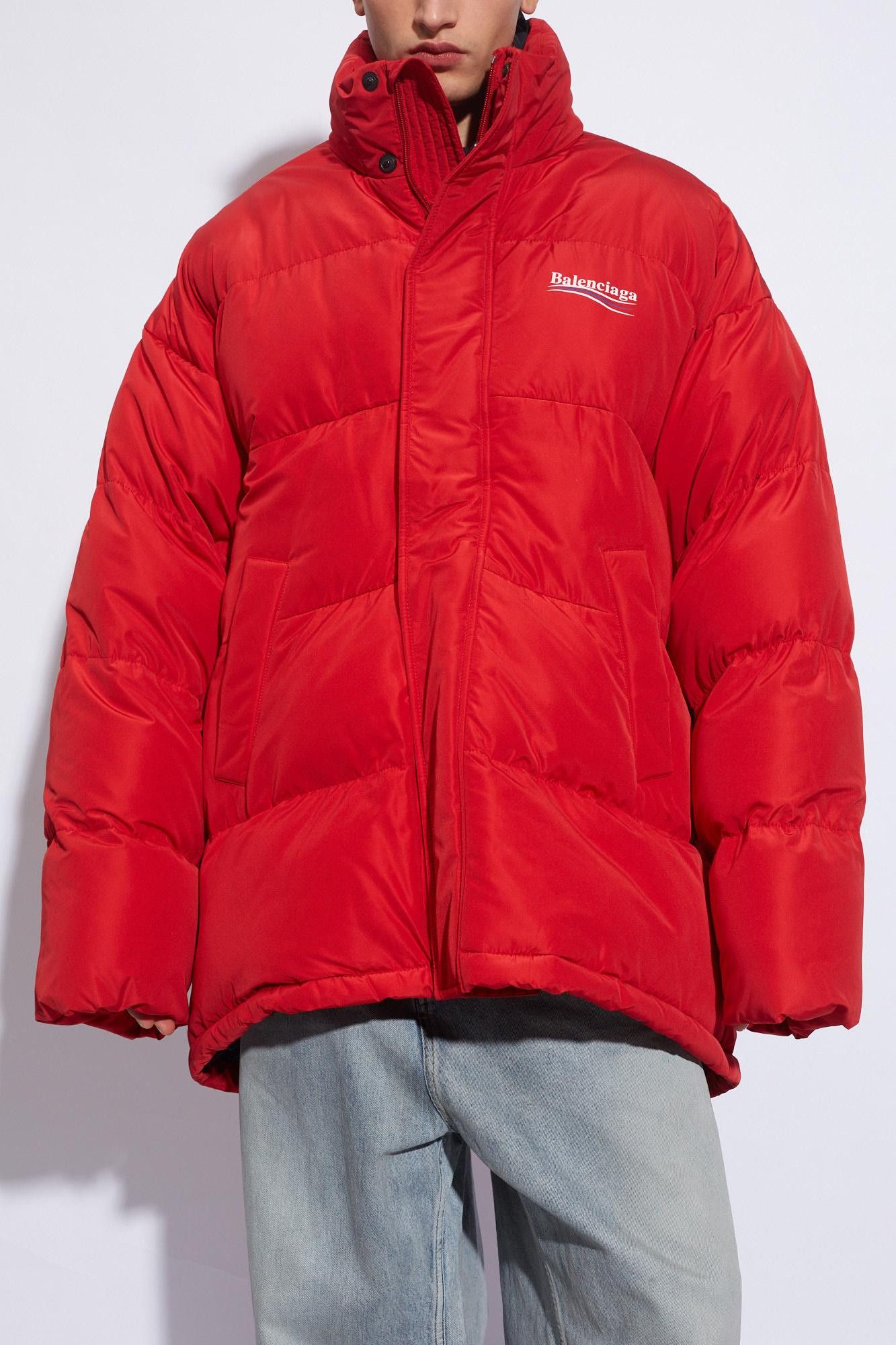 Balenciaga RED Oversized political logo quilted jacket Size US S / EU 44-46 / 1 - 1 Thumbnail