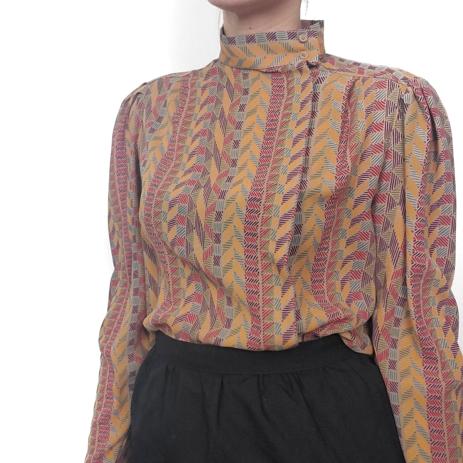 Other Vintage 80s Funky Pattern Sheer Blouse M Size M / US 6-8 / IT 42-44 - 1 Thumbnail