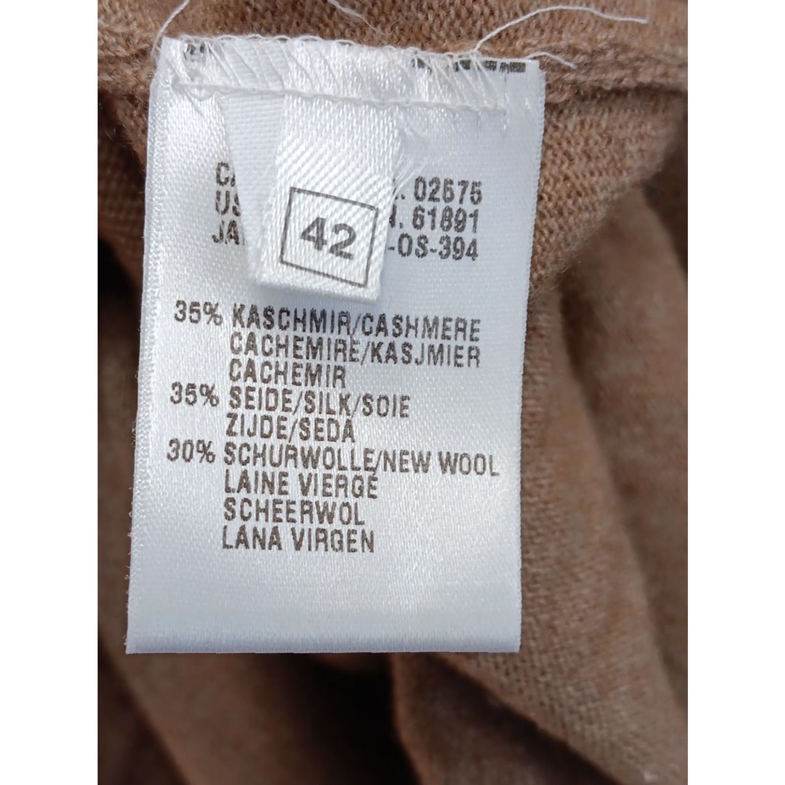 Escada VINTAGE Escada Blouse 42 Brown Sleeveless Silk Wool Cashmere Dressy Elegant Mock Neck Pullover Women 90s Bohemian City Classic Designer Size M / US 6-8 / IT 42-44 - 7 Thumbnail