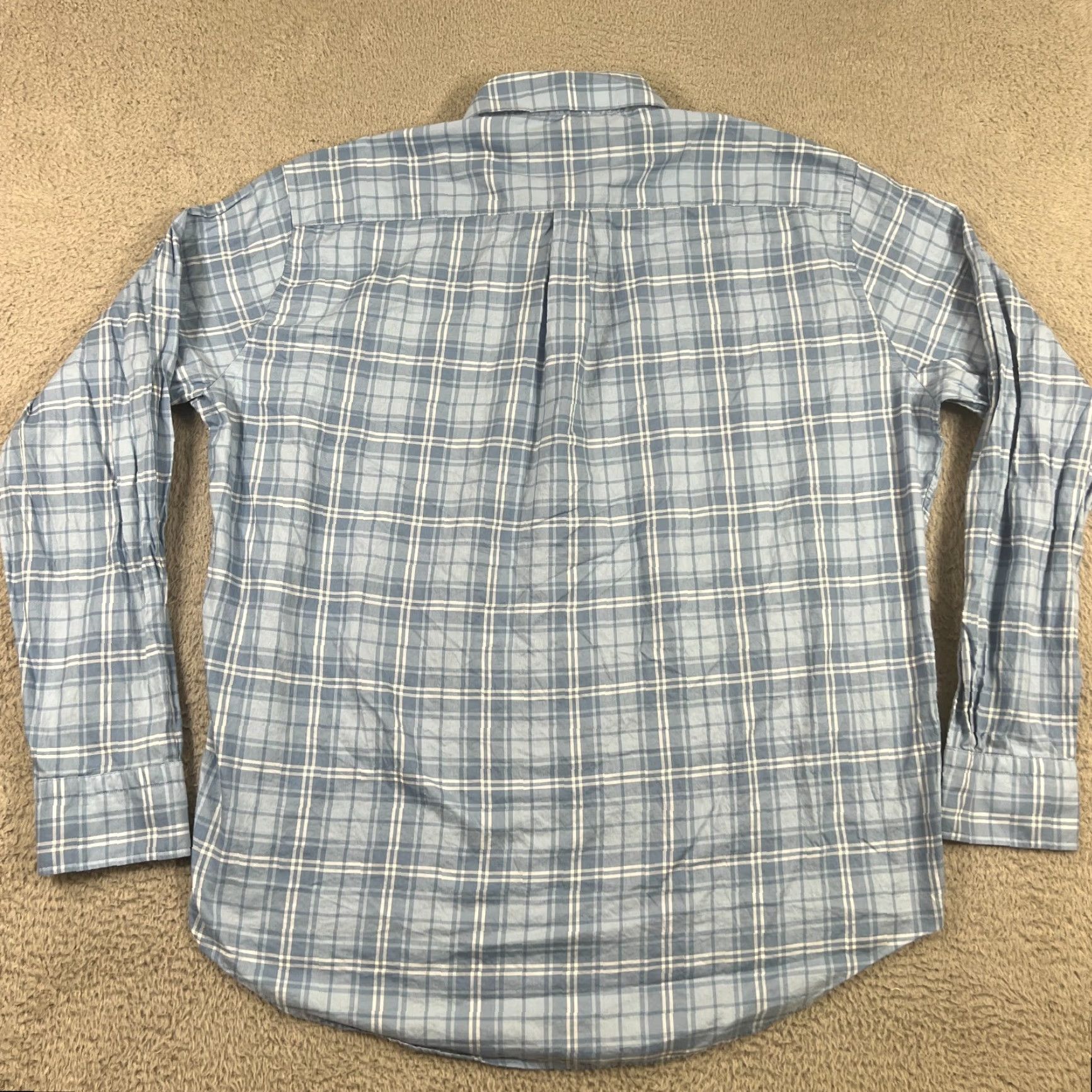Peter Millar Peter Millar Button-Up Shirt XL Blue Plaid Long Sleeve 100% Cotton Mens Regular Fit Size US XL / EU 56 / 4 - 6 Thumbnail