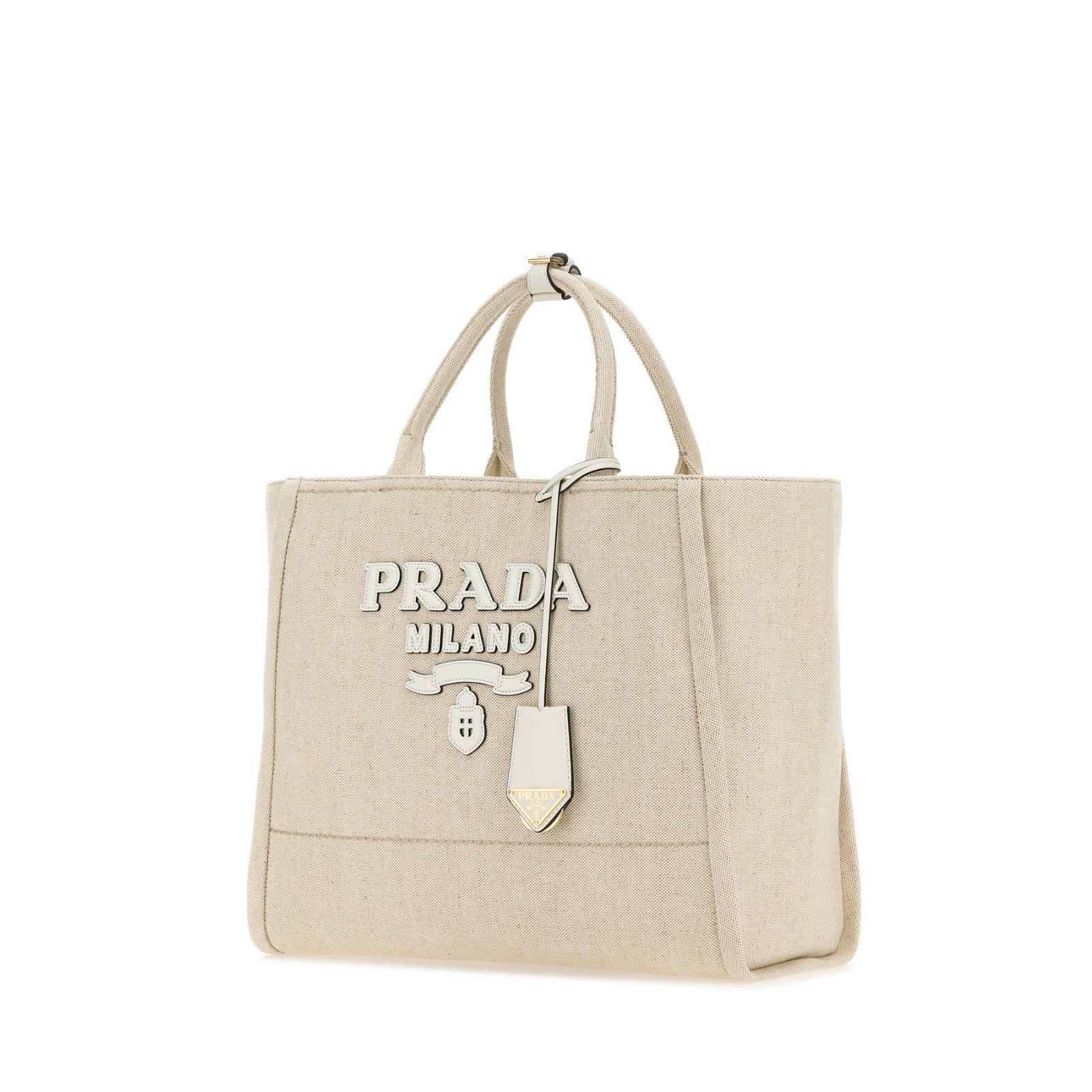 Prada PRADA Sand Beige Canvas Fabric Shopper Tote Bag New Size ONE SIZE - 2 Thumbnail