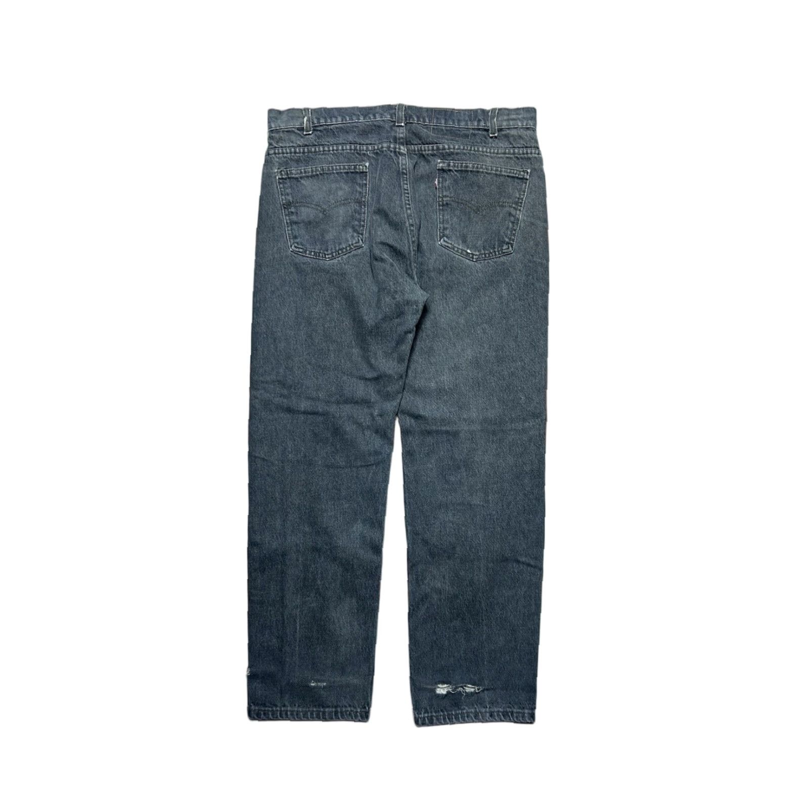 VINTAGE Levi’s 505 Jeans Men Regular Straight 36 Black Distressed 90s Skater 29in Inseam