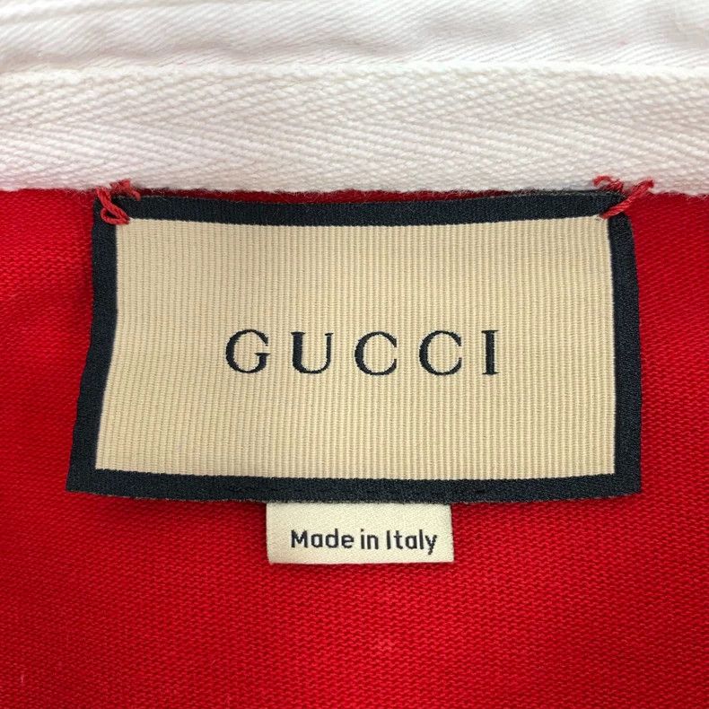 Gucci Gucci Red striped logo cotton lapel long-sleeved Polo shir Size US L / EU 52-54 / 3 - 6 Thumbnail