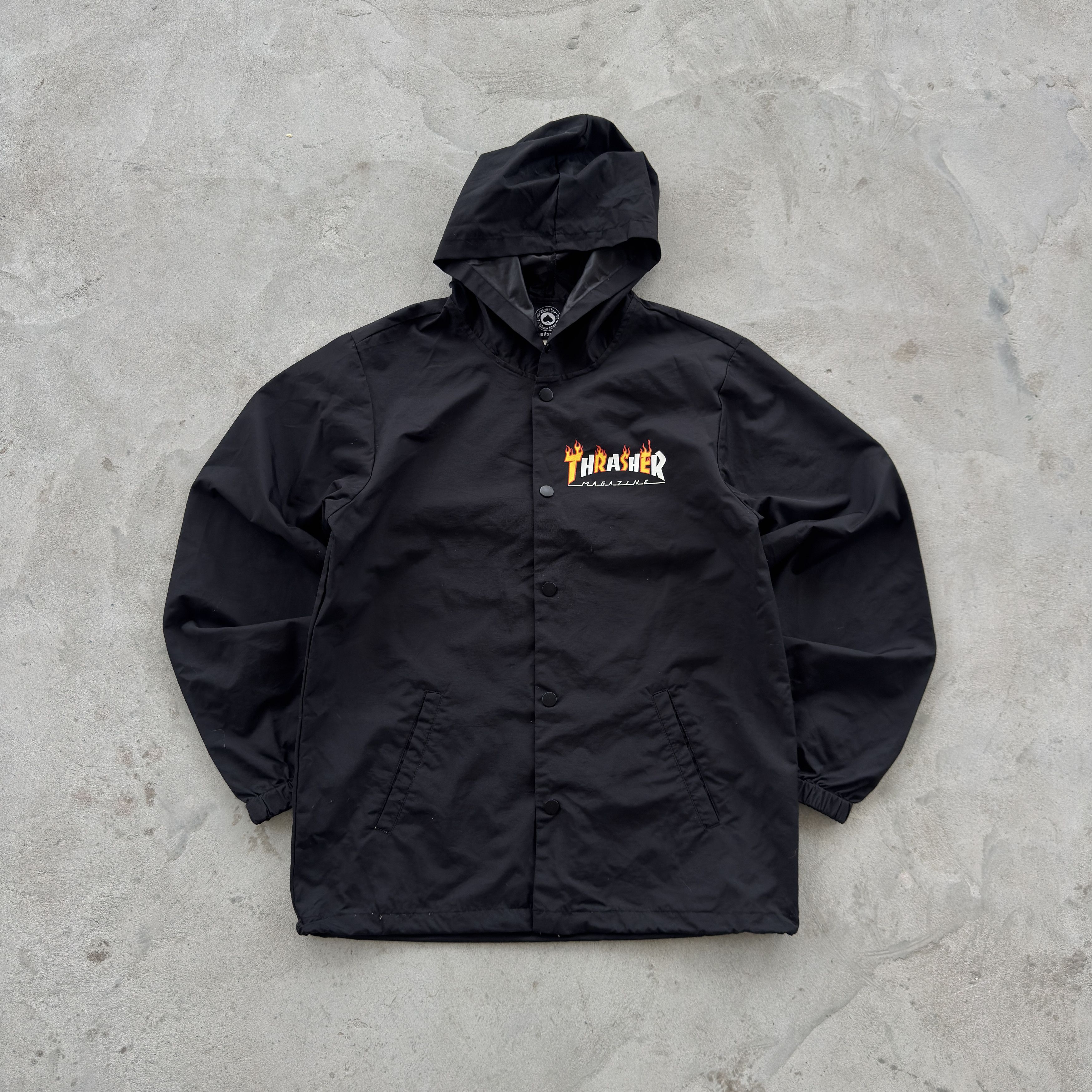 Thrasher Thrasher Flame Logo Black Hooded Coaches Jacket Size L Size US L / EU 52-54 / 3 - 1 Thumbnail