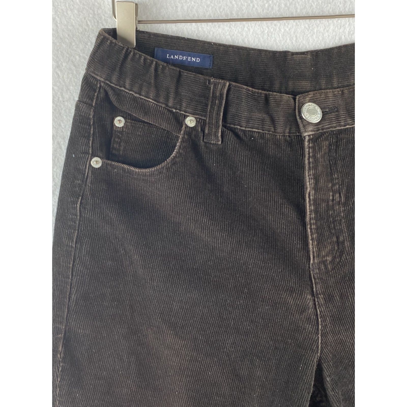Lands' End Lands' End Corduroy Pants Womens 4P Boot Cut Cotton Brown Night/Solid Modern Straight Leg Casual Womens Size 27" / US 4 / IT 40 - 7 Thumbnail