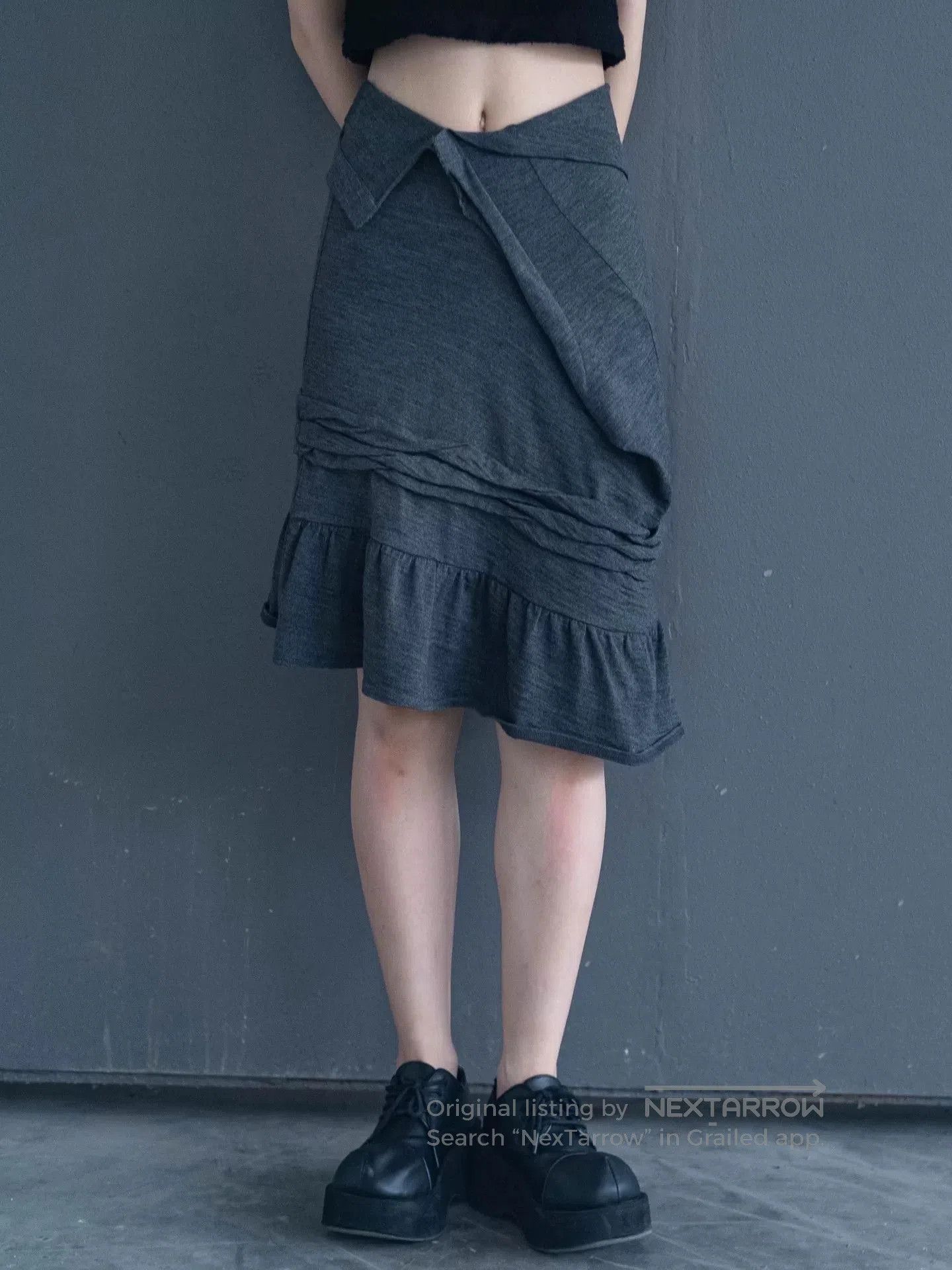 Junya Watanabe junya watanabe gray irregular wool skirt. Size US 27 - 2 Thumbnail