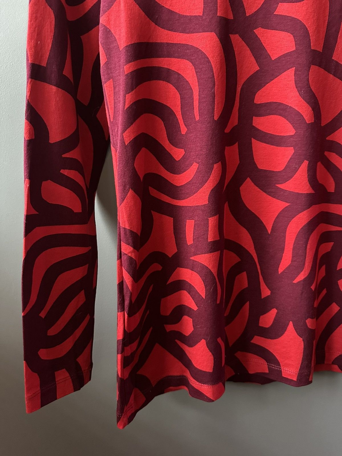 Marimekko Marimekko Red Abstract Print Long Sleeve Top Size S Size S / US 4 / IT 40 - 4 Thumbnail