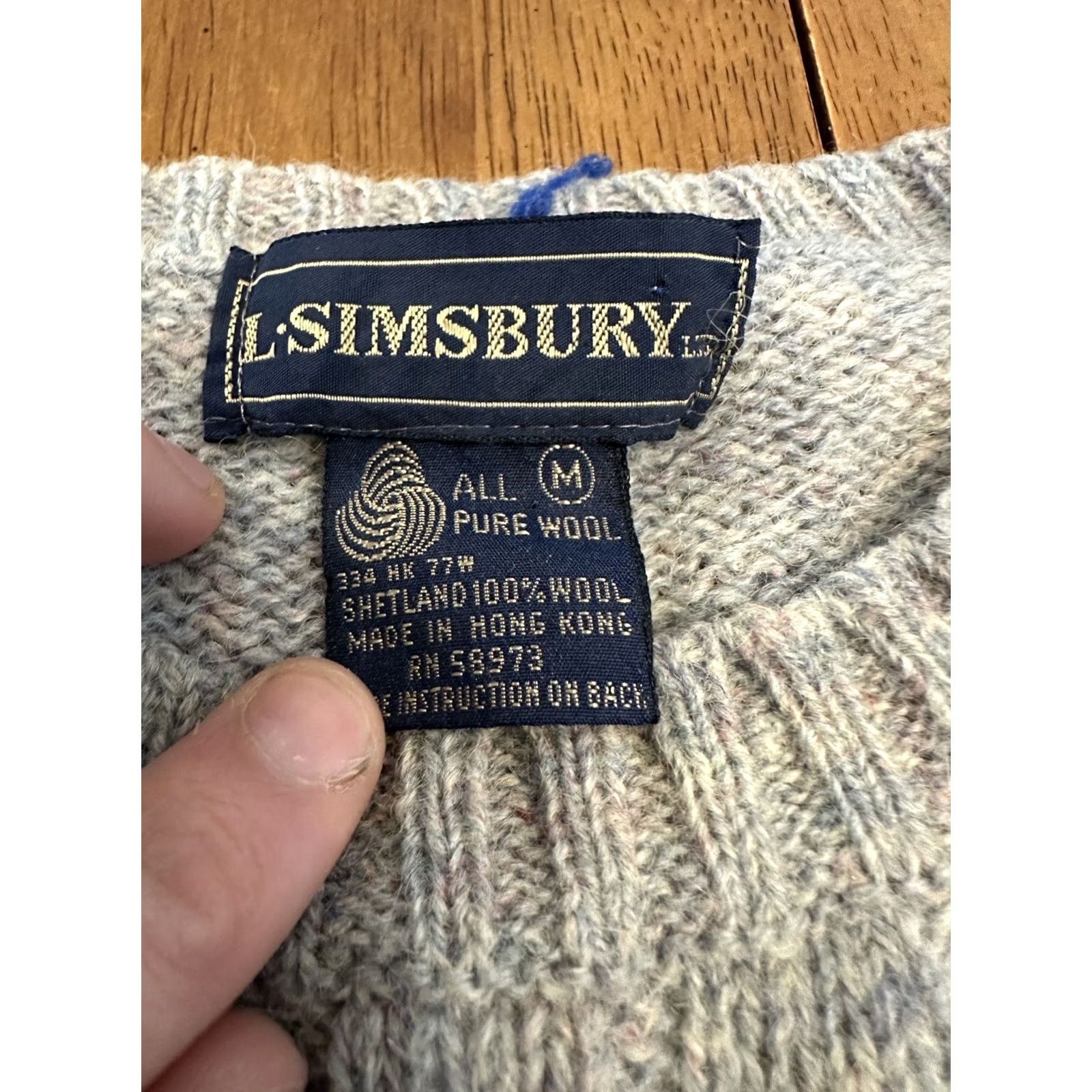 Vintage VINTAGE L. Simsbury Sweater M All Pure Wool 80s Blue Women’s Size M / US 6-8 / IT 42-44 - 3 Thumbnail