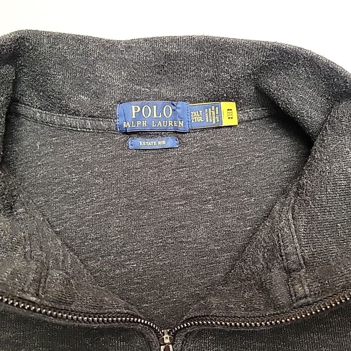 Polo Ralph Lauren Polo Ralph Lauren Sweater Mens 2XLT Charcoal Estate Rib 1/4 Zip Pullover Casual Knit Cotton Mock Neck Long Sleeve Logo Zipper Embroidered Size US XXL / EU 58 / 5 - 4 Thumbnail