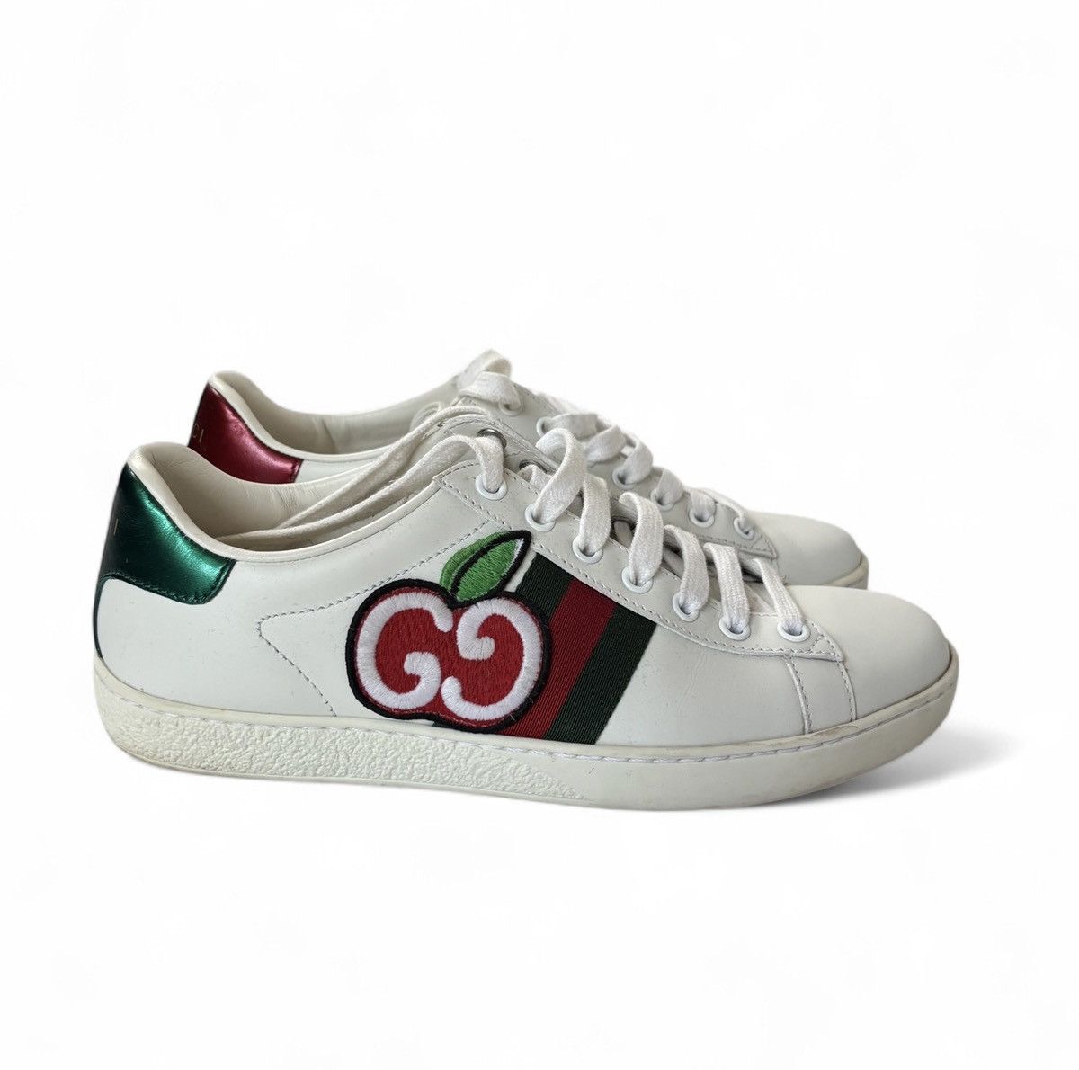 Gucci Gucci Ace GG Apple leather sneakers Size US 7 / IT 37 - 1 Thumbnail