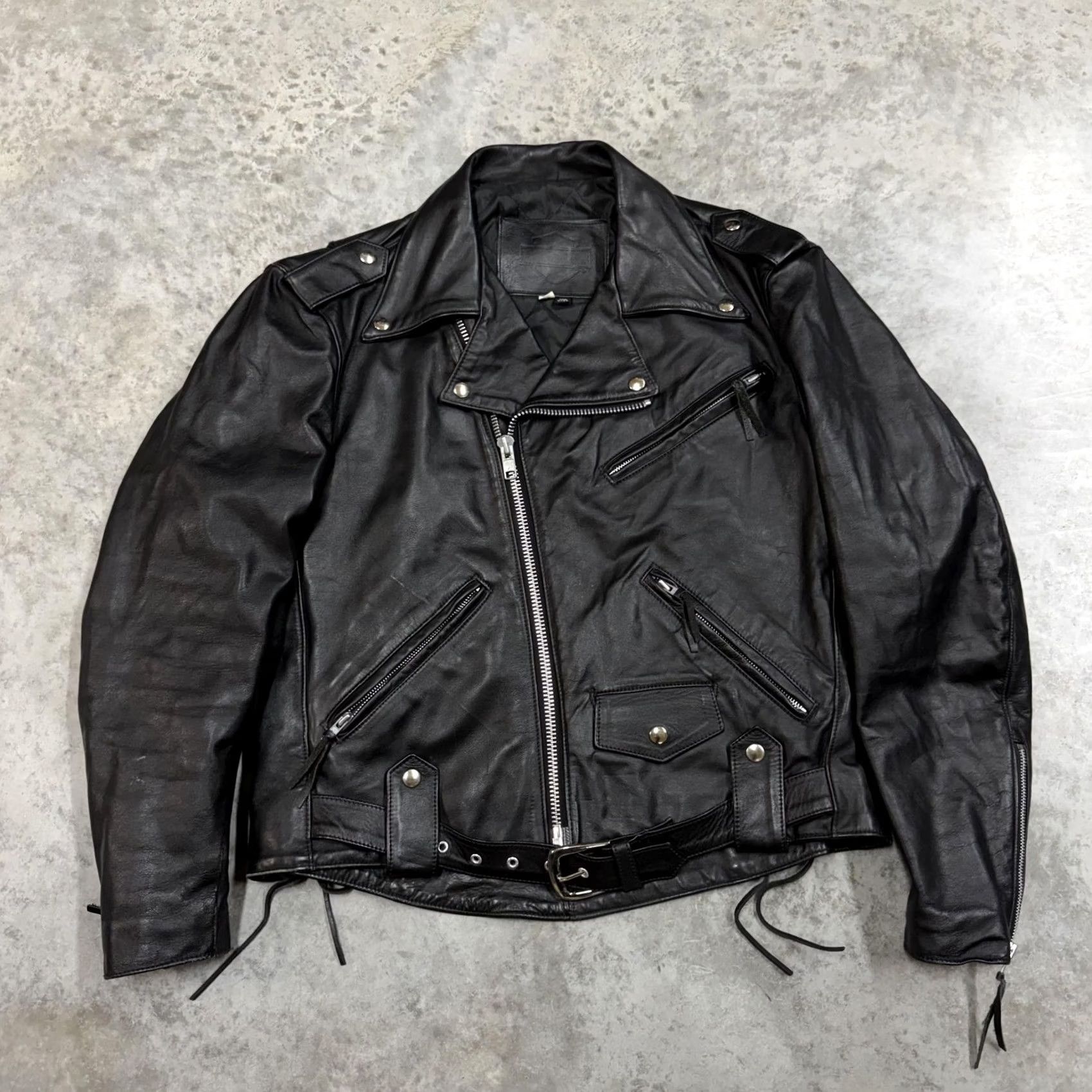 Harley Davidson Harley-Davidson Jacket Mens 42 Black Leather Motorcycle Belted Quilted Lined USA Jacket Size US XS / EU 42 / 0 - 2 Thumbnail