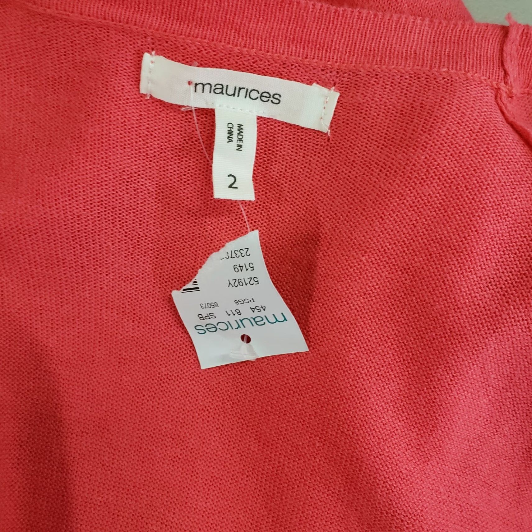 Vintage Maurices Womens Cardigan Pink Open Front Cotton Blend Half Sleeves 2X Size XXL / US 16-18 / IT 52-54 - 6 Thumbnail