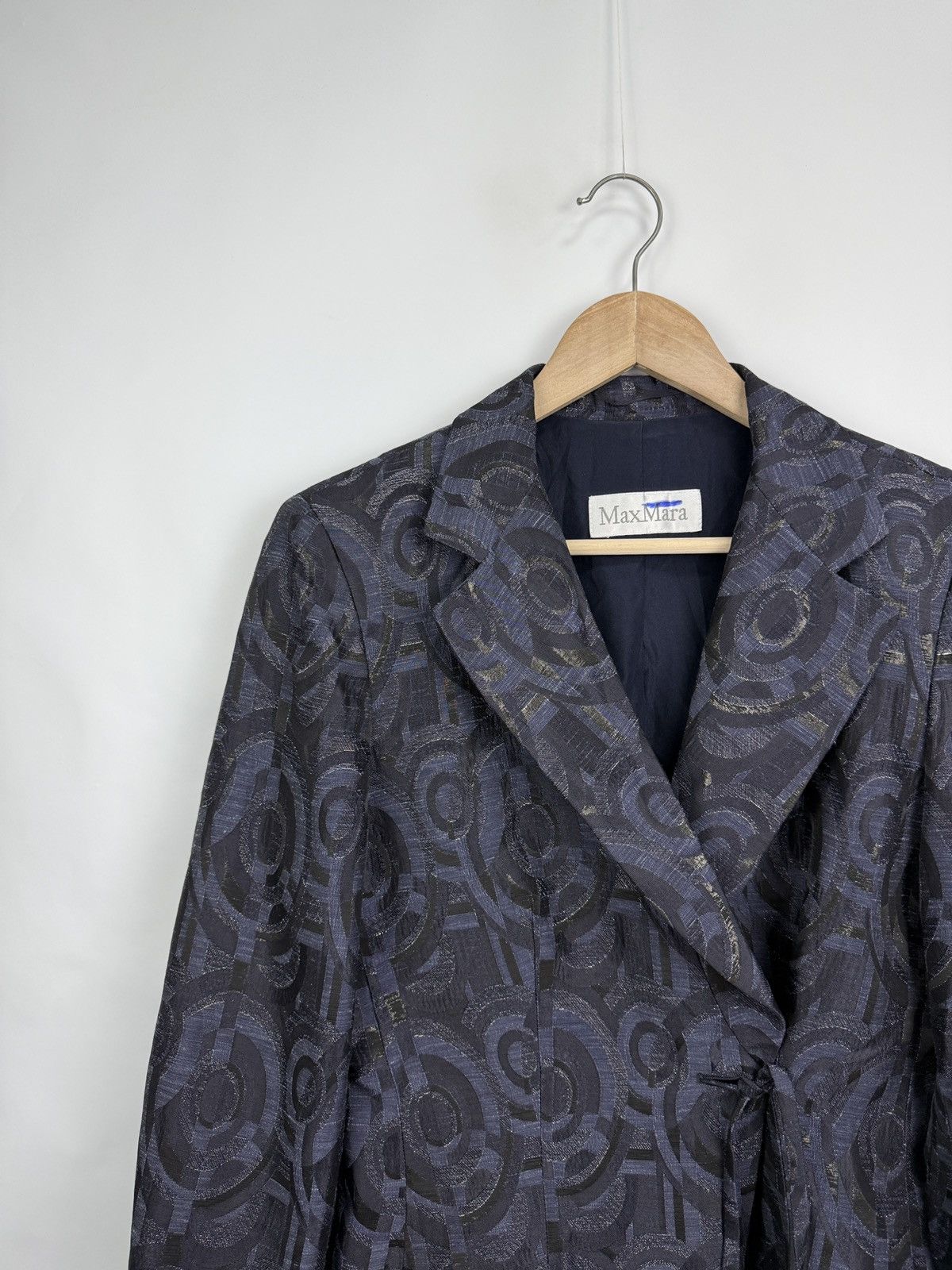 Max Mara 🇮🇹 Vintage Y2K Max Mara Jacquard Blazer Jacket Wednesday Styl Size XL / US 12-14 / IT 48-50 - 3 Thumbnail
