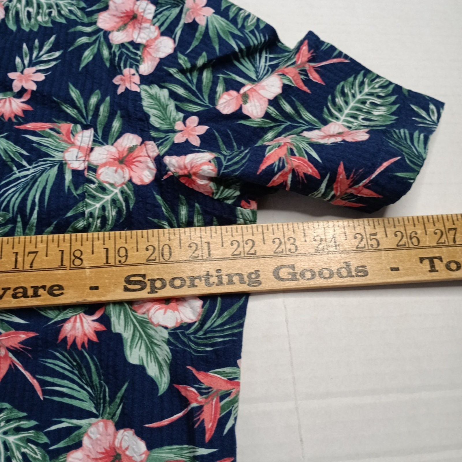 Chaps Chaps Floral Seersucker Woven Shirt Men's M Nantucket Navy Size US M / EU 48-50 / 2 - 4 Thumbnail