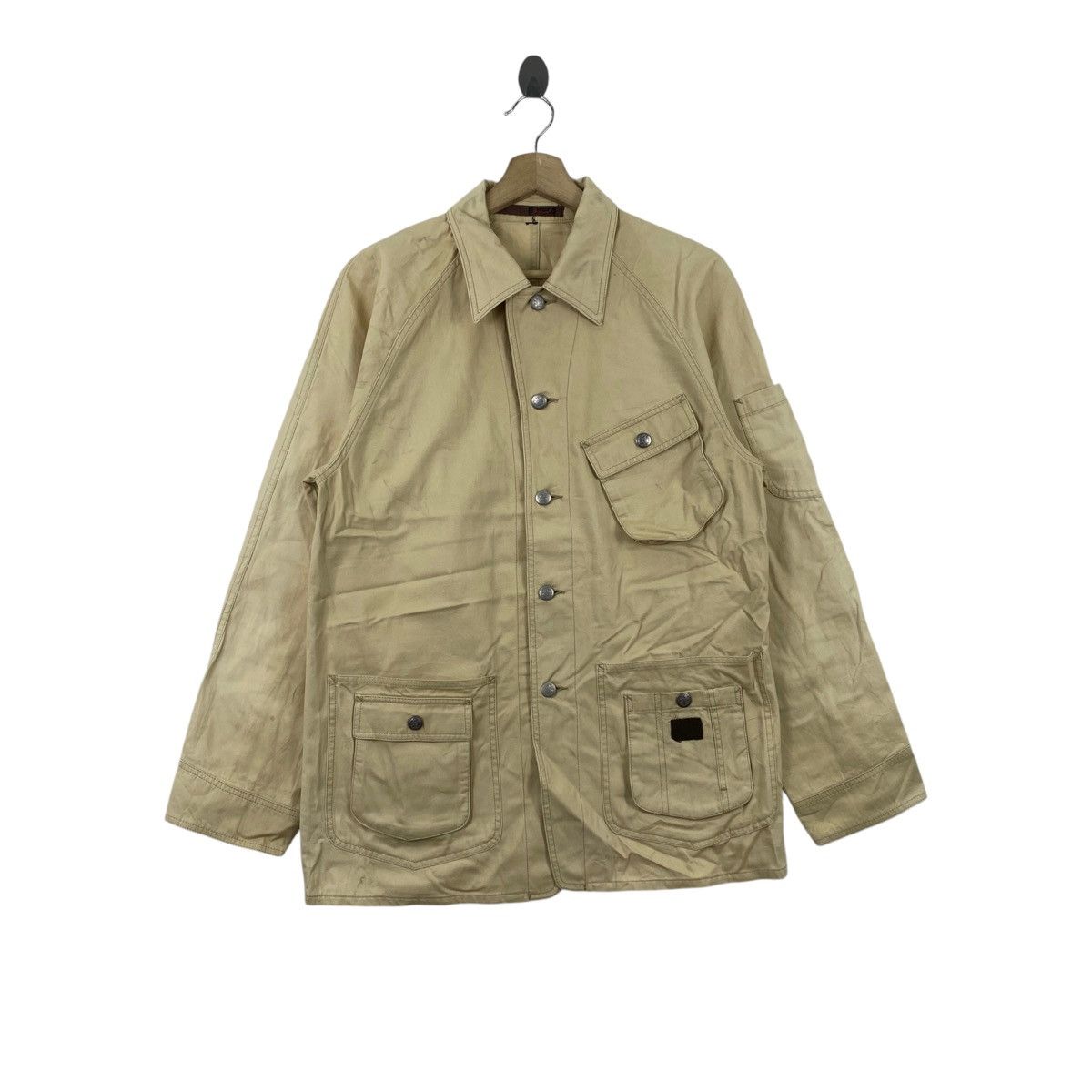 Japanese Brand BOCHI2 Japanese Brand Multi Pockets Button Up Cream Denim Size US L / EU 52-54 / 3 - 1 Thumbnail