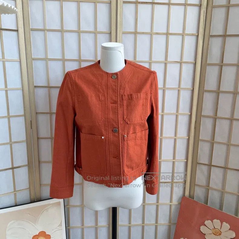 Hermes Hermes Orange denim jacket, denim Size XS / US 0-2 / IT 36-38 - 1 Thumbnail