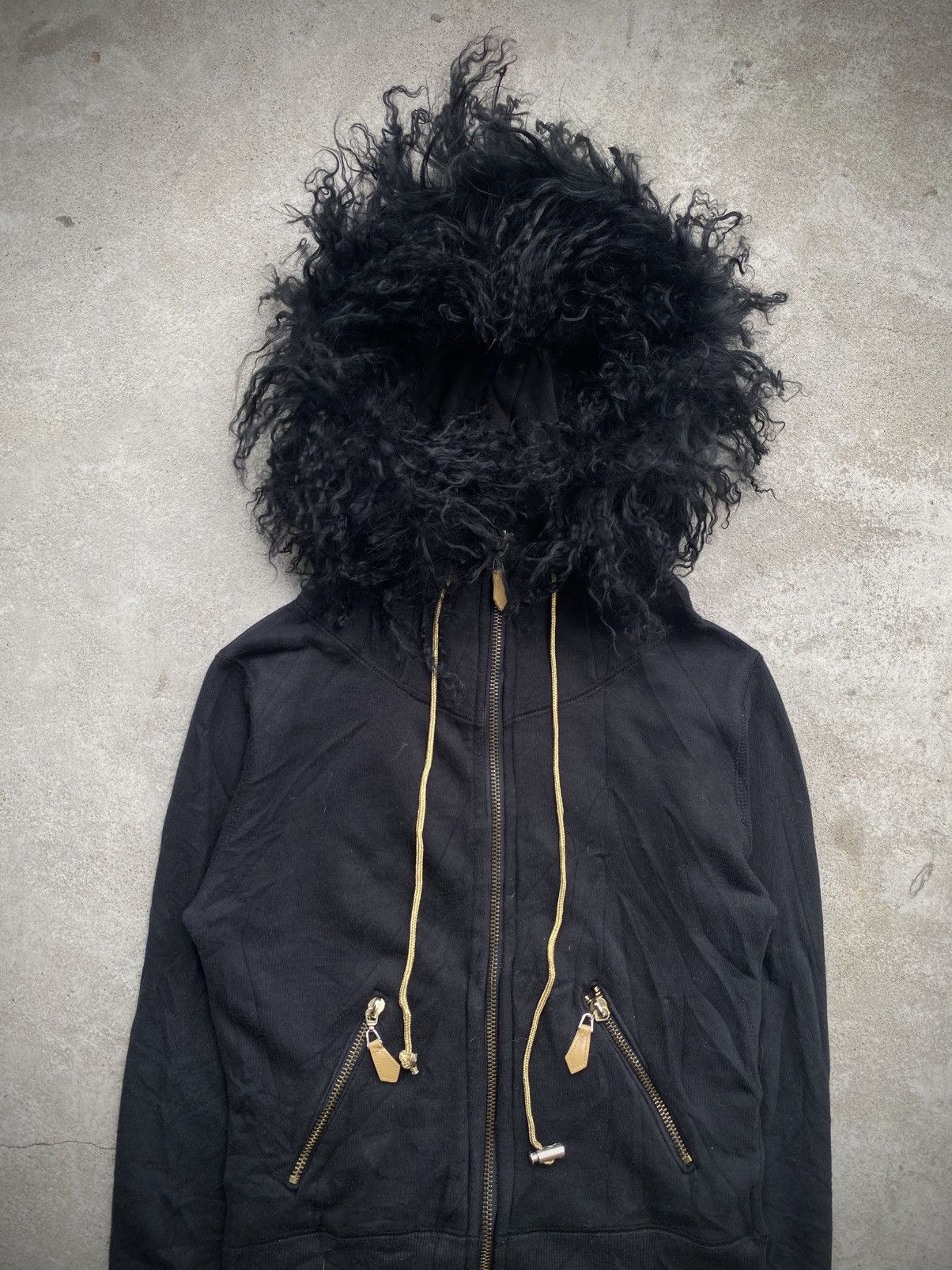 KMRii JAPANESE BRAND LIP SERVICE FUR BLACK HOODIES Size ONE SIZE - 3 Thumbnail