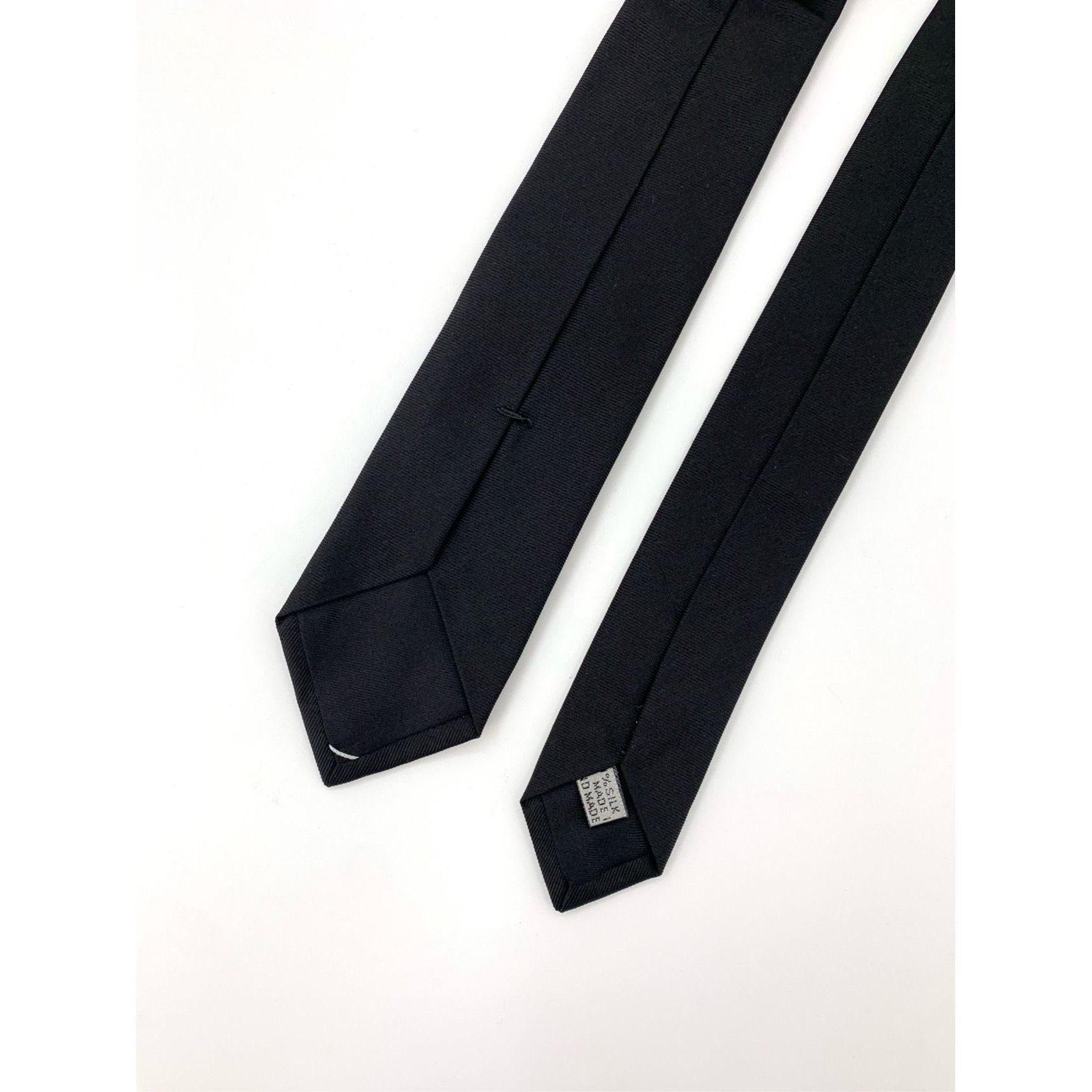 Dior Christian Dior Black Silk Skinny Tie Size 42 - 4 Thumbnail