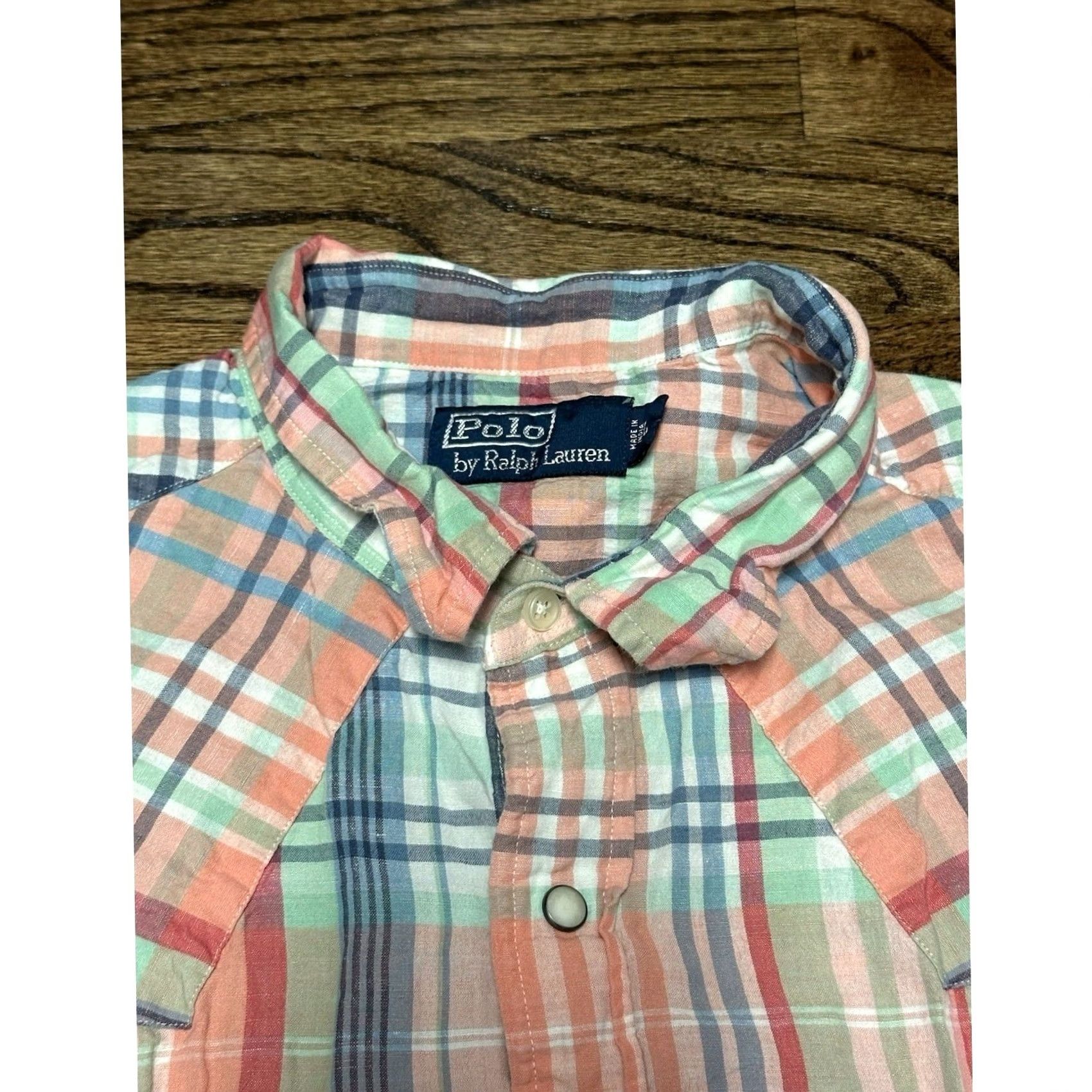 Polo Ralph Lauren Polo Ralph Lauren Shirt Mens L Plaid Linen Blend Western Cowboy Pearl Snap Size US L / EU 52-54 / 3 - 3 Thumbnail