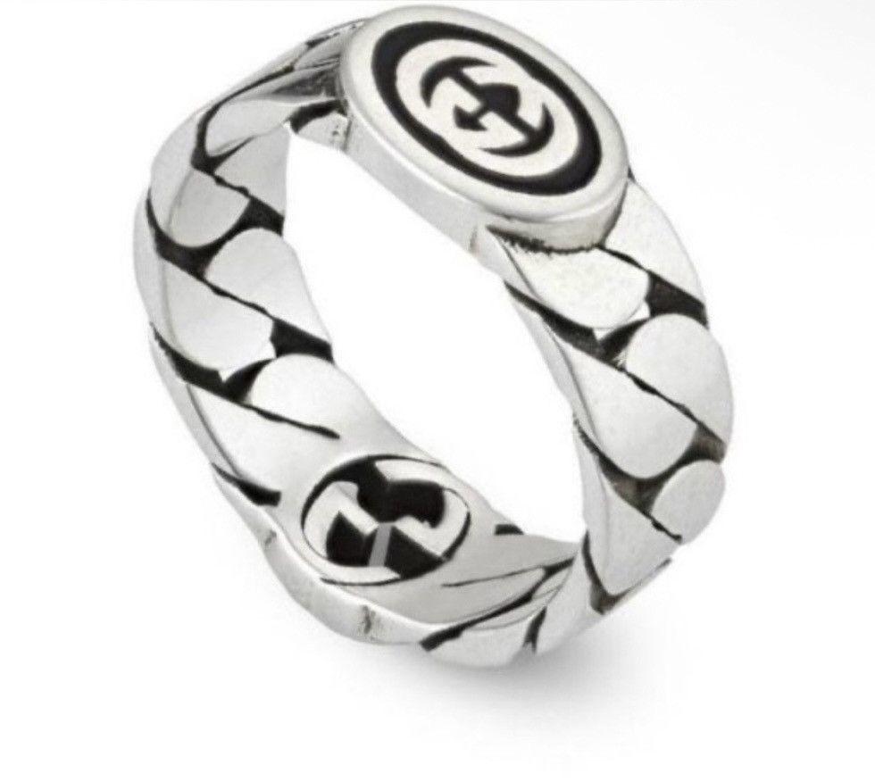 Gucci Gucci Sterling Silver Interlocking Ring Ag 925 678656 Size ONE SIZE - 2 Thumbnail