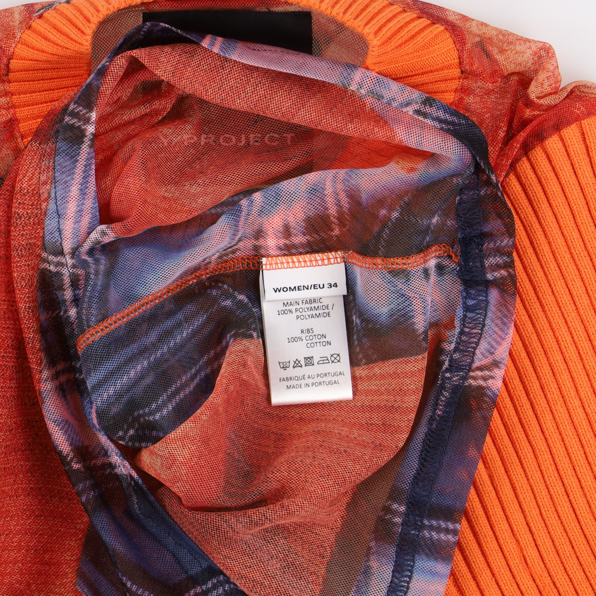 Jean Paul Gaultier × Y/Project Orange Trompe L'oeil Cardigan Print Sweater Size XS / US 0-2 / IT 36-38 - 8 Thumbnail