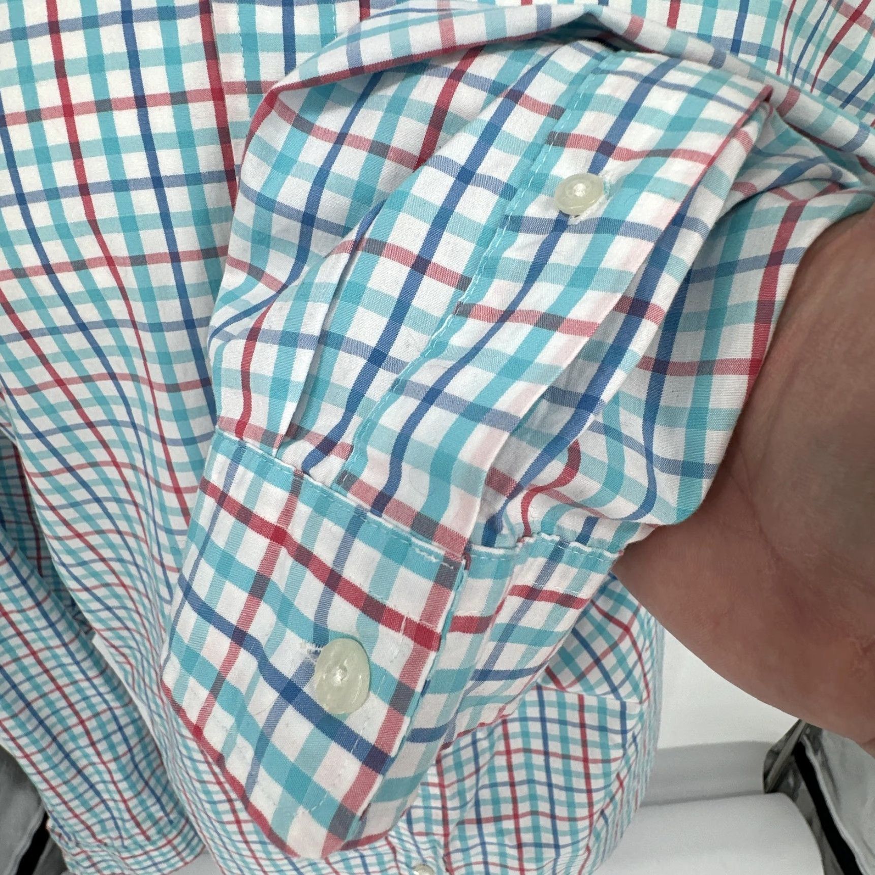 Vineyard Vines Vineyard Vines Shirt Mens Big 4X Blue Check Stretch Long Sleeve Button Down Size US XXL / EU 58 / 5 - 4 Thumbnail