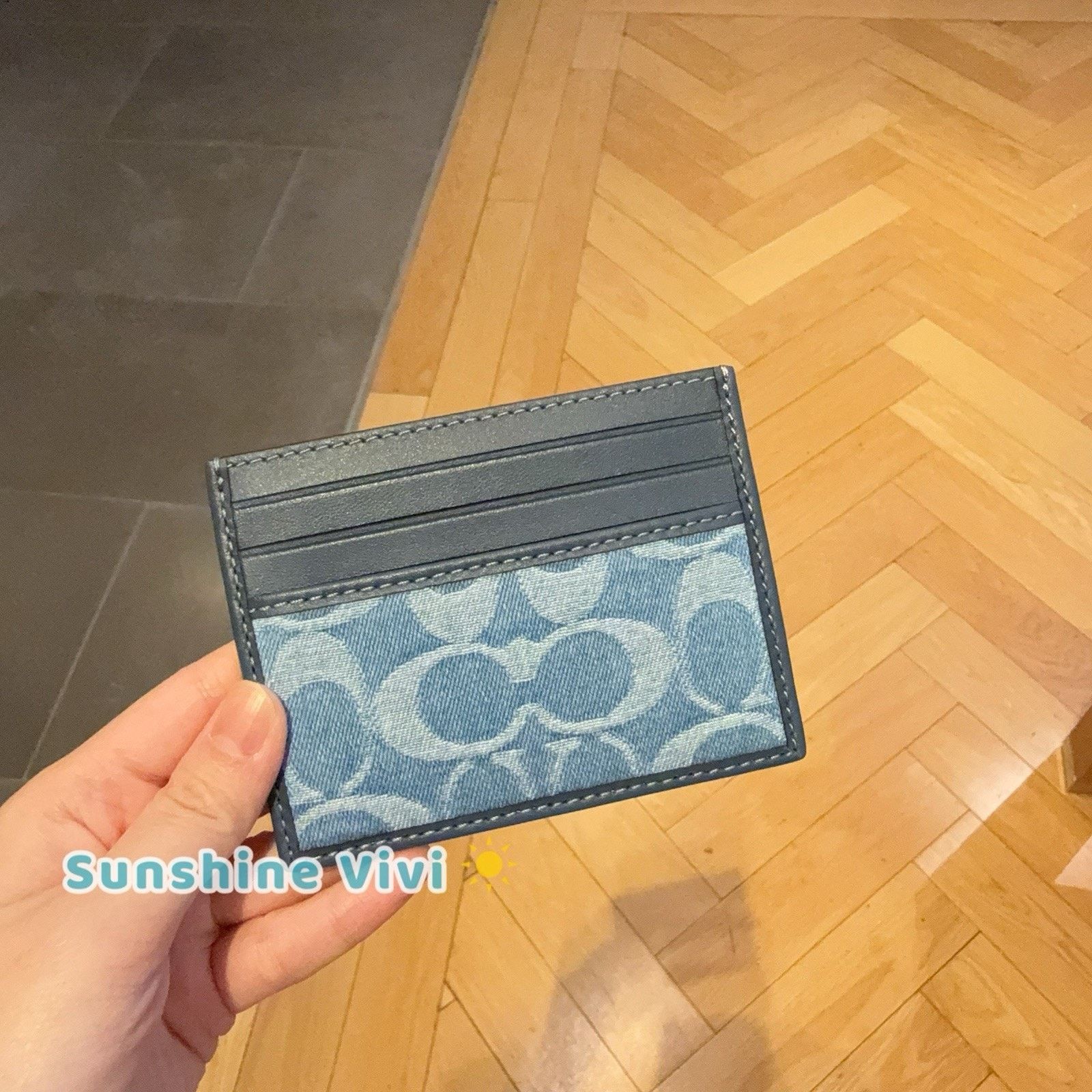 Coach NWT Limited Coach Slim Id Card Case Signature Denim CDF46 Size ONE SIZE - 1 Thumbnail