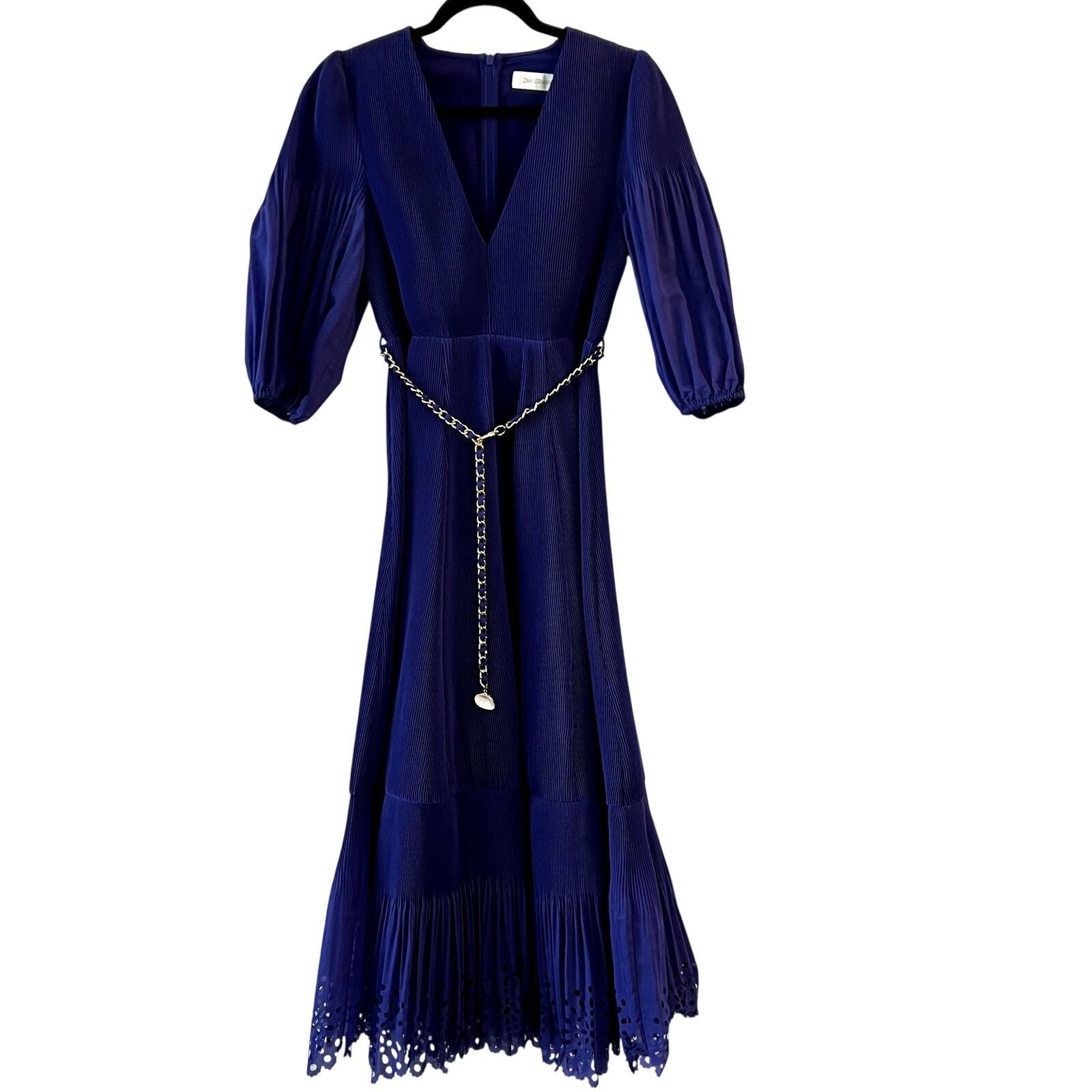 Zimmermann ZIMMERMANN LASER-CUT MIDI DRESS IN DARK PURPLE Size 1 S Size S / US 4 / IT 40 - 2 Thumbnail